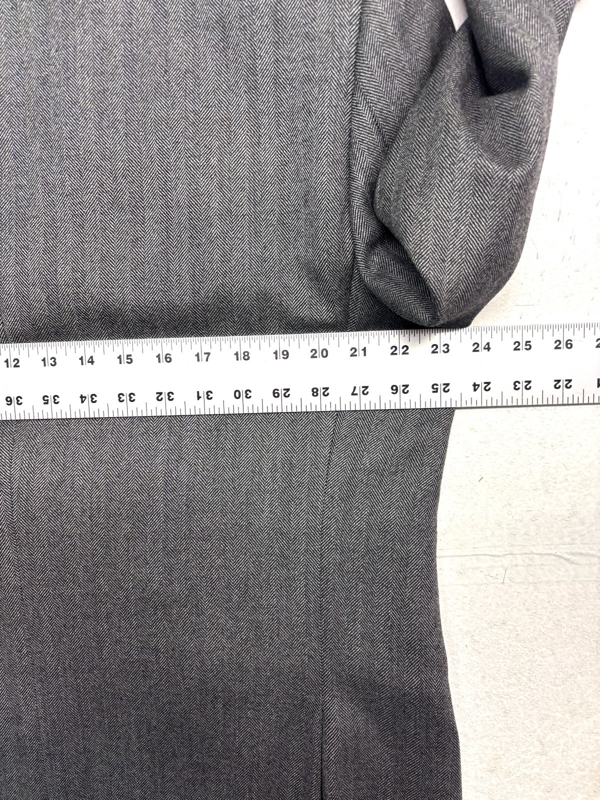 Luca diMarco Bespoke 44R Gray Herringbone Blazer Jacket Sport Coat Flannel Wool