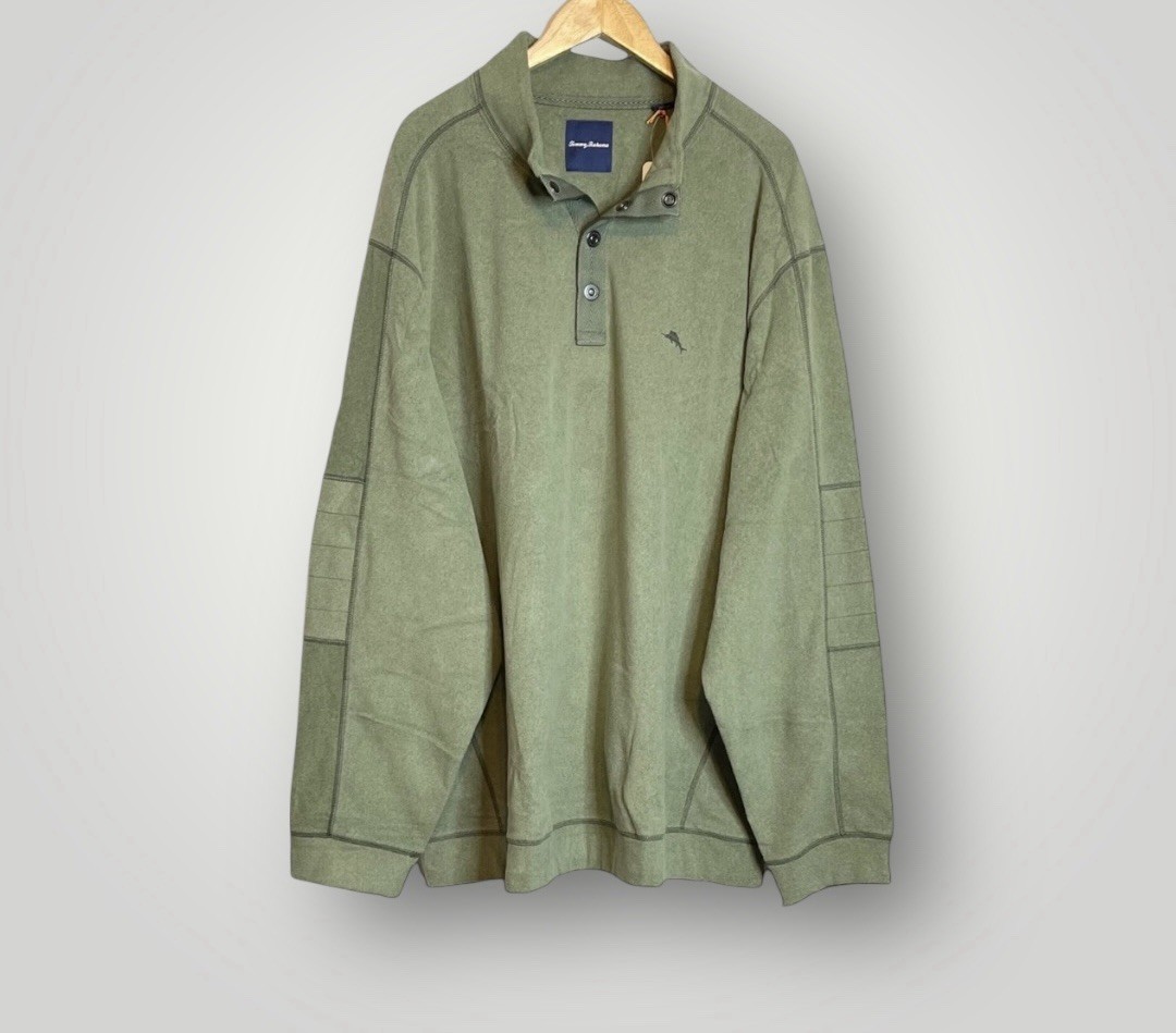 Tommy Bahama Michael Fleecebender Sweater Men Size 3XT Snap Neck Retail New $140