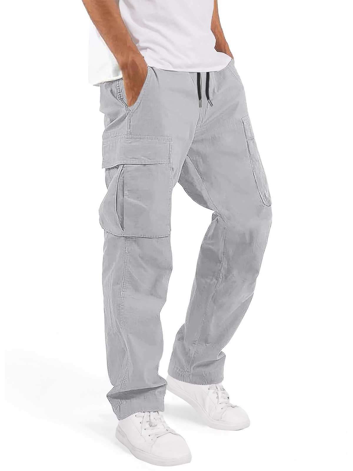 Tallemon Men’s Casual Cargo Pants 30/32/34/36 Tall Inseam Hiking Pants Workout