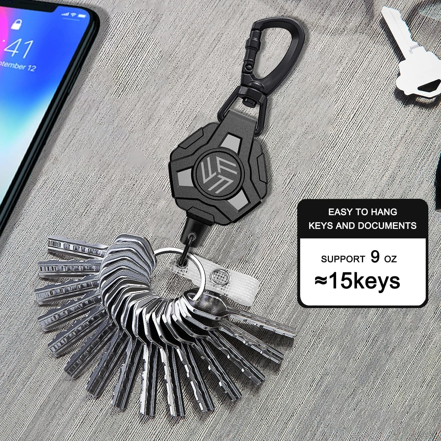 Retractable Keychain Badge Holder with Lanyard, ID Badge Holder Heavy Duty Ba…