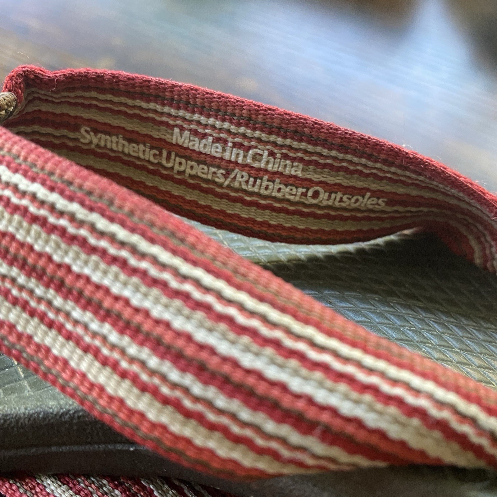Chaco EcoTread flip flops with a multi-colored strap. Size W8 Women’s 8 Red