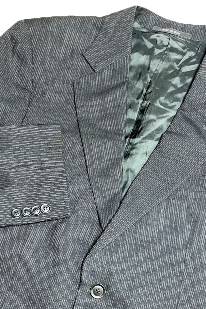 Armani Collezioni Saks Blazer Men’s 40R Charcoal Herringbone Wool Italy *hole