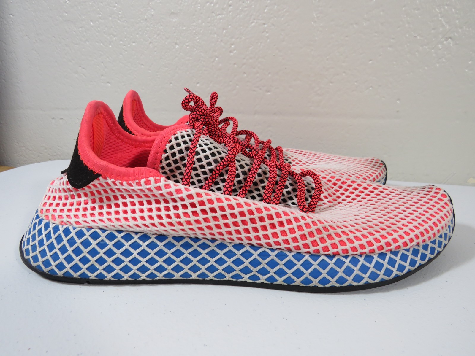 adidas Deerupt Runner Solar Red Bluebird Mesh Men’s Size 11.5 Sneakers CQ2624
