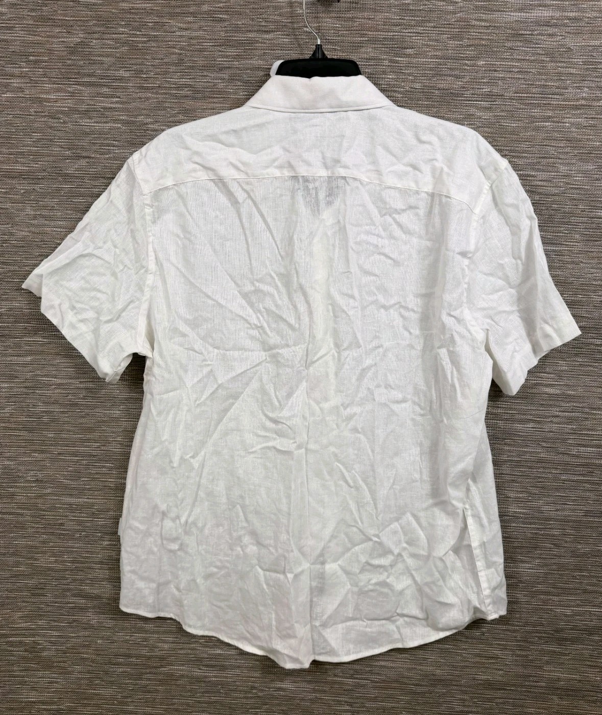 Cubavera Linen Blend Button Front Shirt Mens Size L Brilliant White NEW