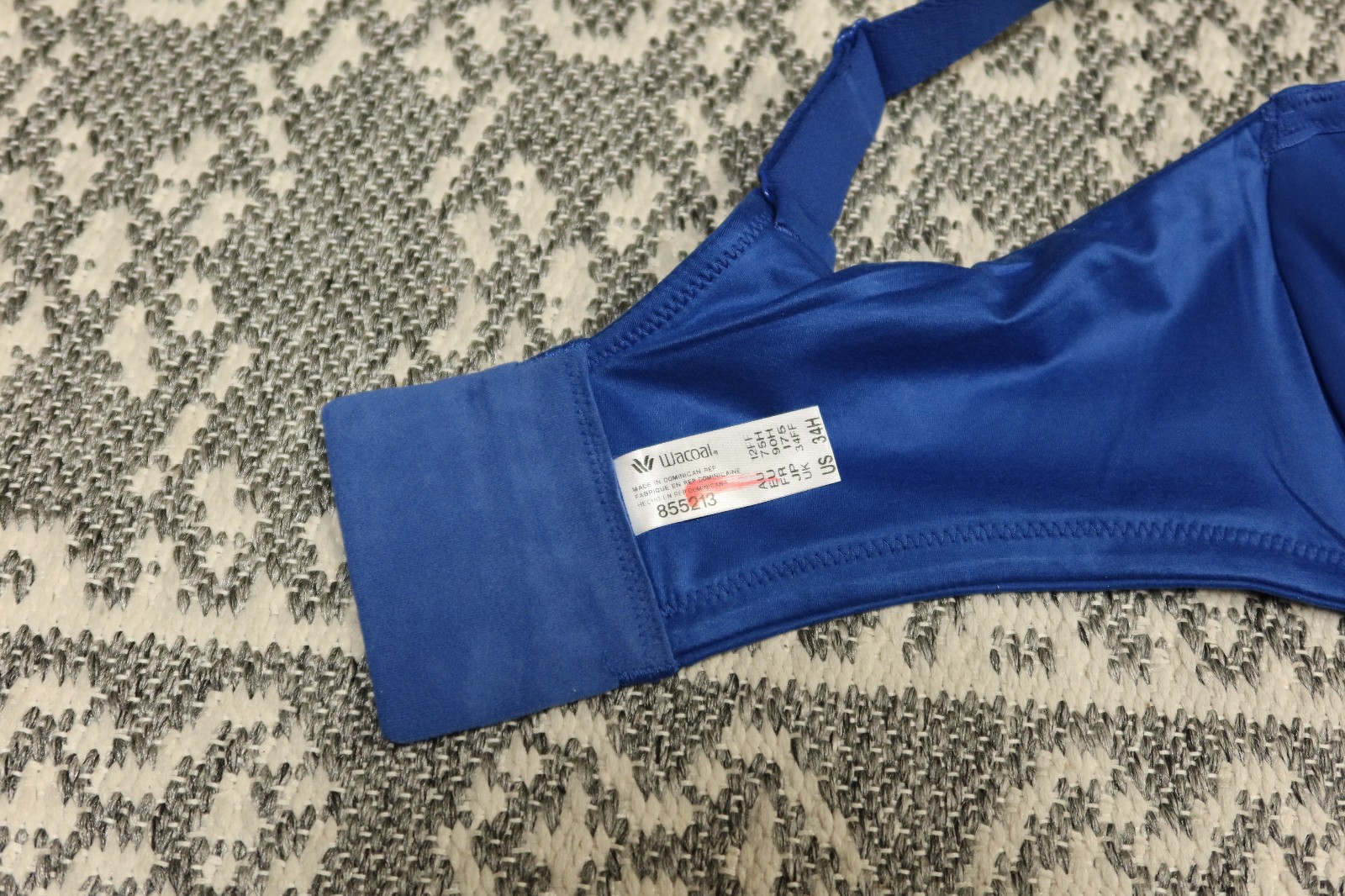 New Wacoal Perfect Primer Full Figure Underwire Bra – Size 34H – Blue – 855213