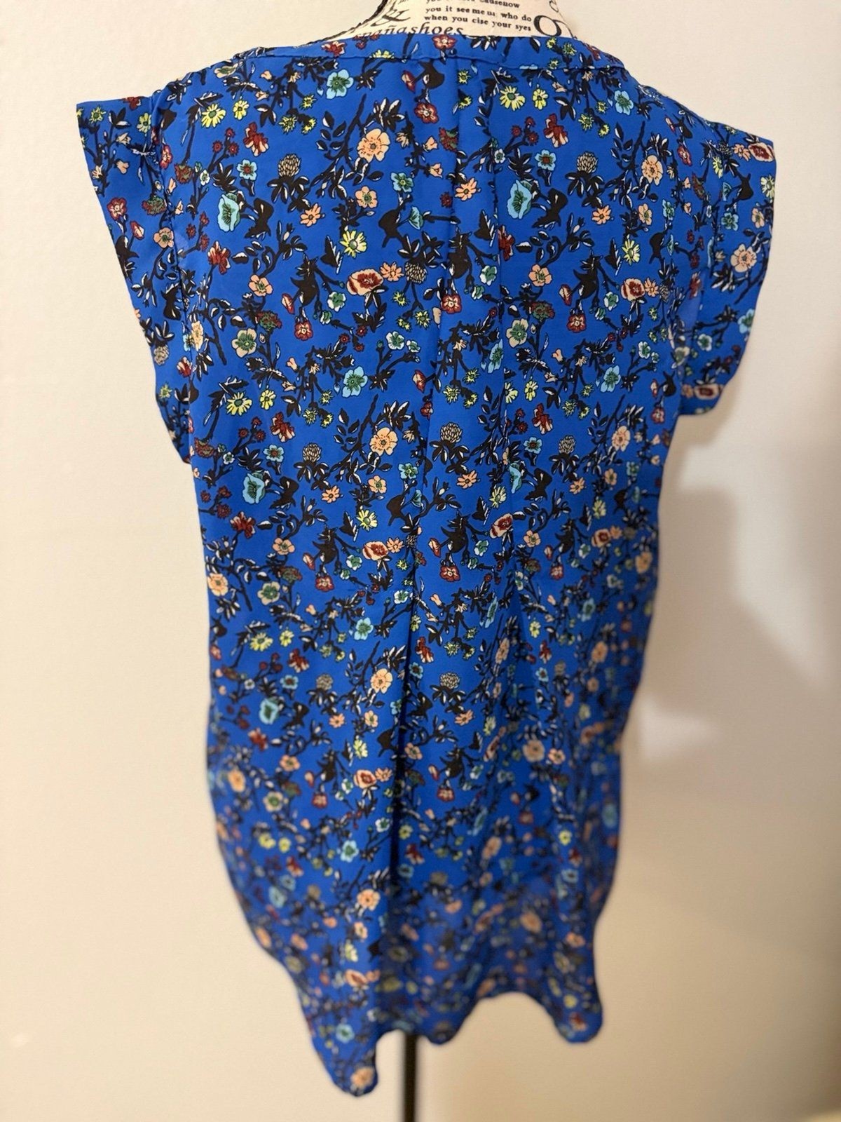 Pleione Floral Boho Feminine Sleeveless Blouse M
