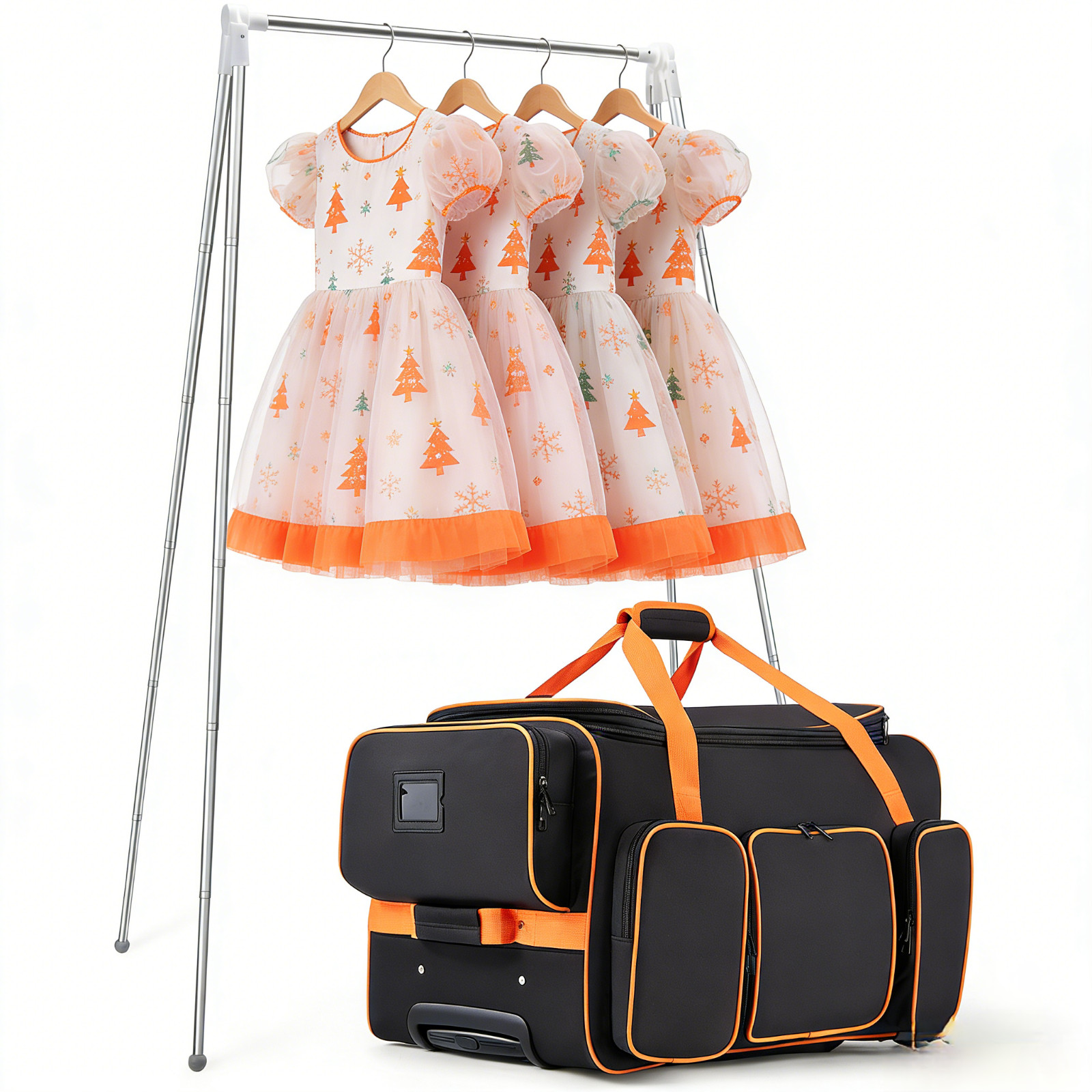 23″ Dance Bag with Garment Rack Dance Costumes Rolling Garment Bags For Travel