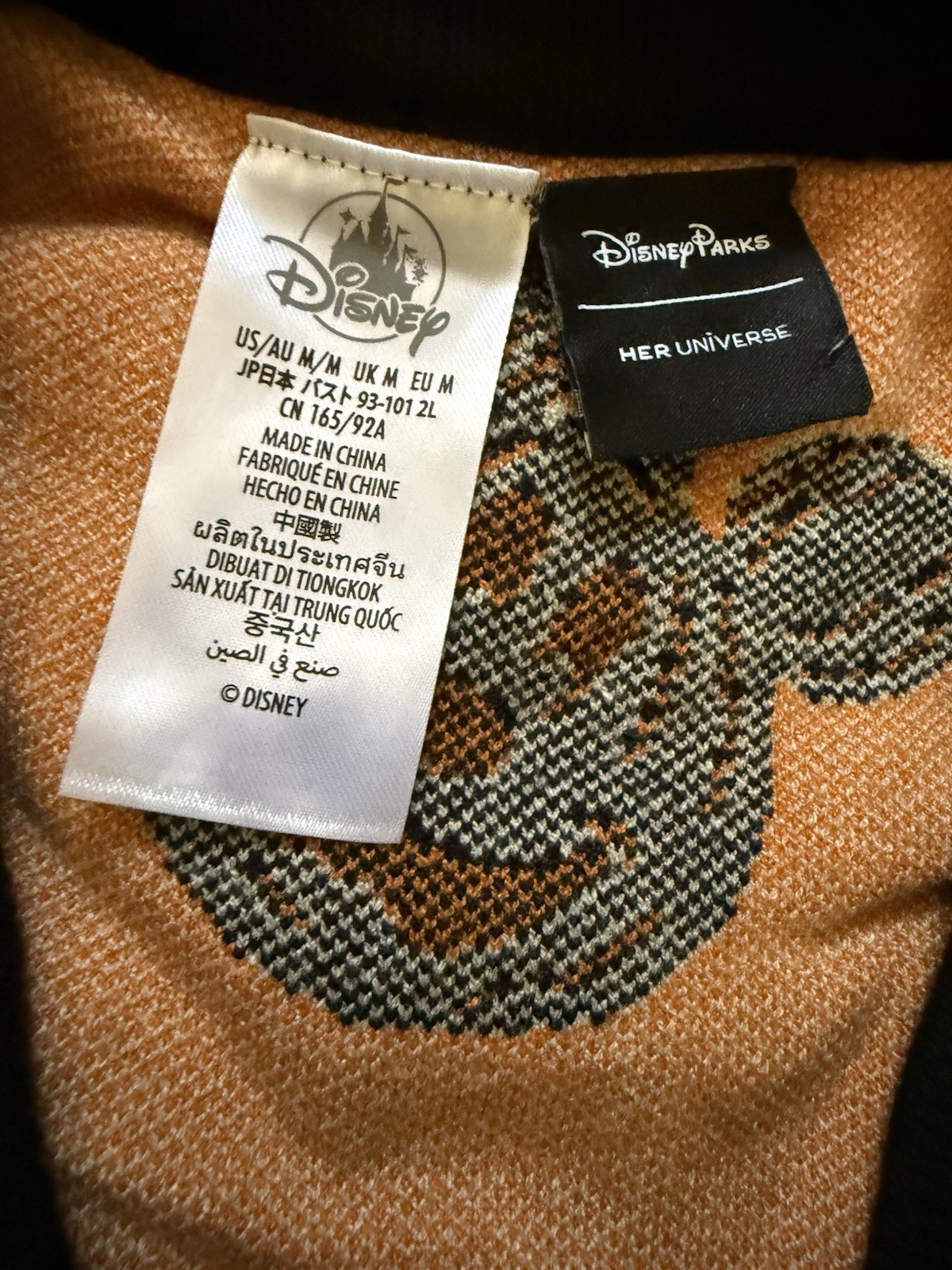 Women’s Disney Mickey Mouse Halloween Pumpkin Button-Front V-Neck Cardigan M