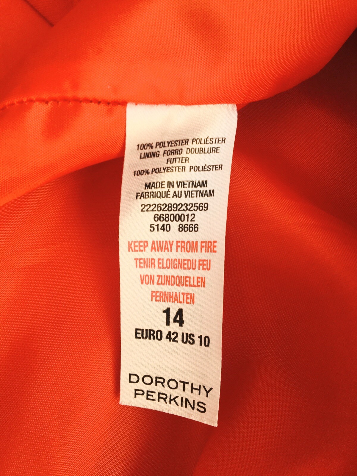 Dorothy Perkins Size 14 Red Shift Dress Stretch Summer Wedding Excellent L6