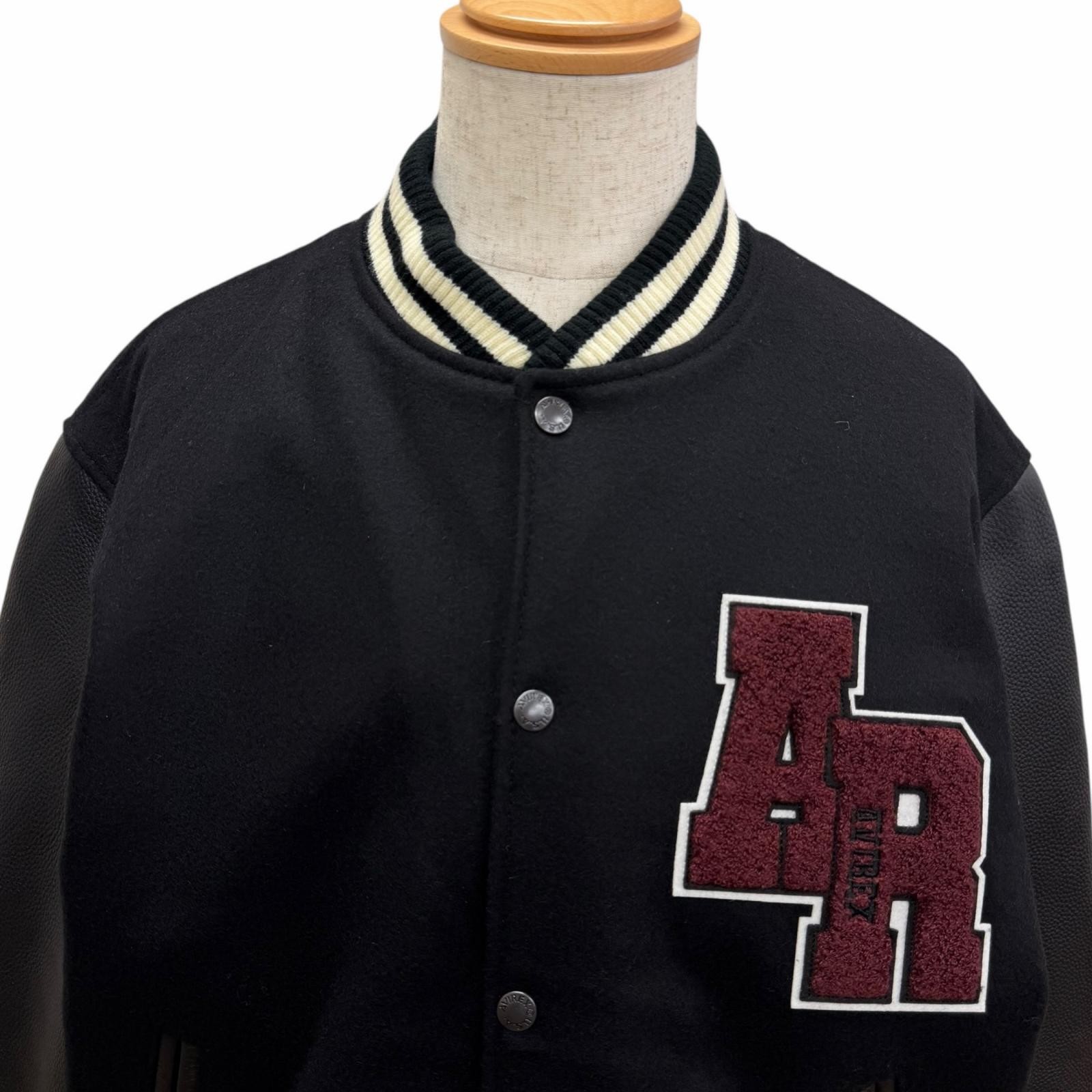 Avirex SKOOKUM leather sleeve varsity jacket – DUTY FREE