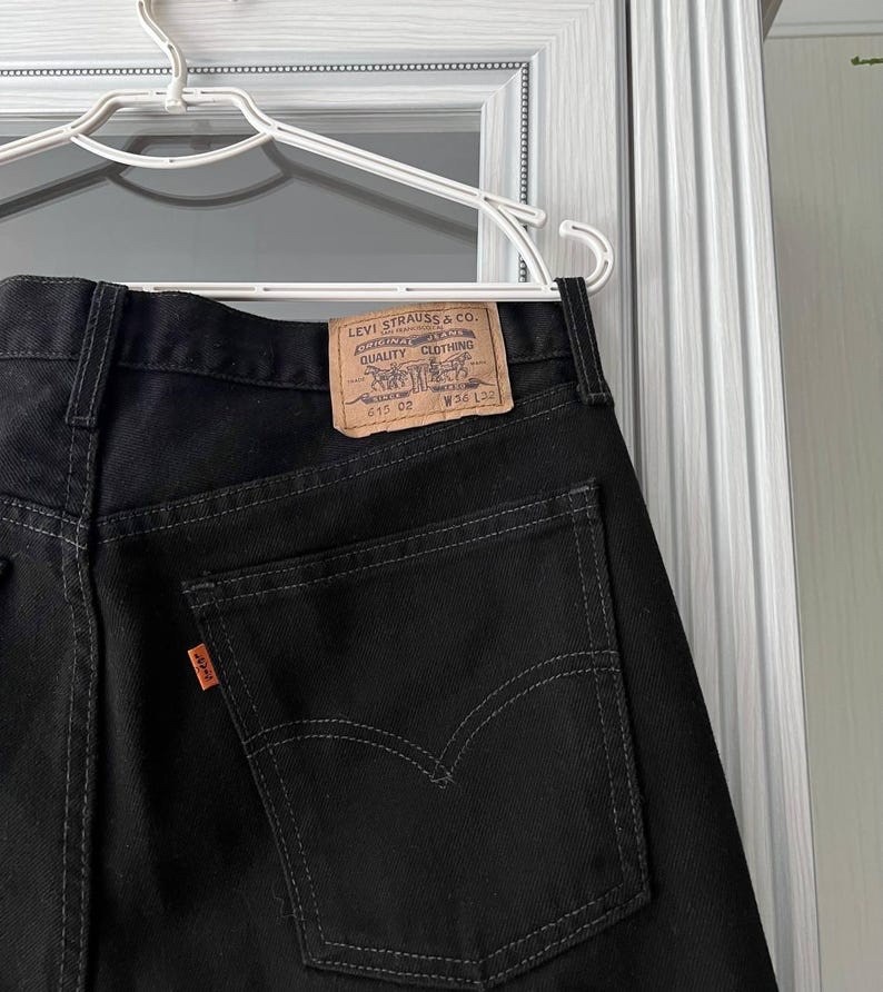 Vintage Levi’s 615 Black Jeans Men’s W36 L32 100% Cotton Made in USA Straight