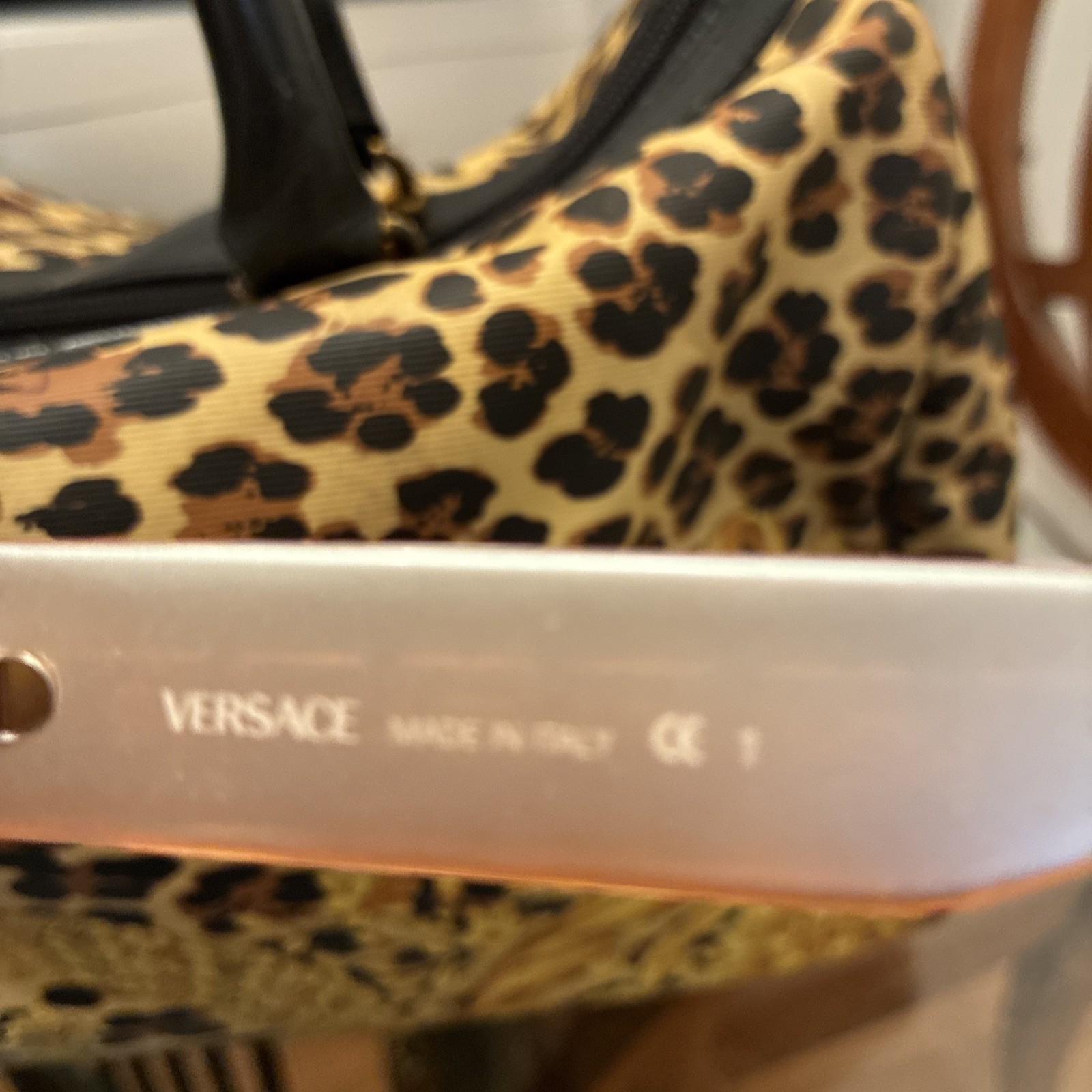 Authentic Vintage Gianni Versace Yellow Baroque Leopard Print Speedy, Shades Lot