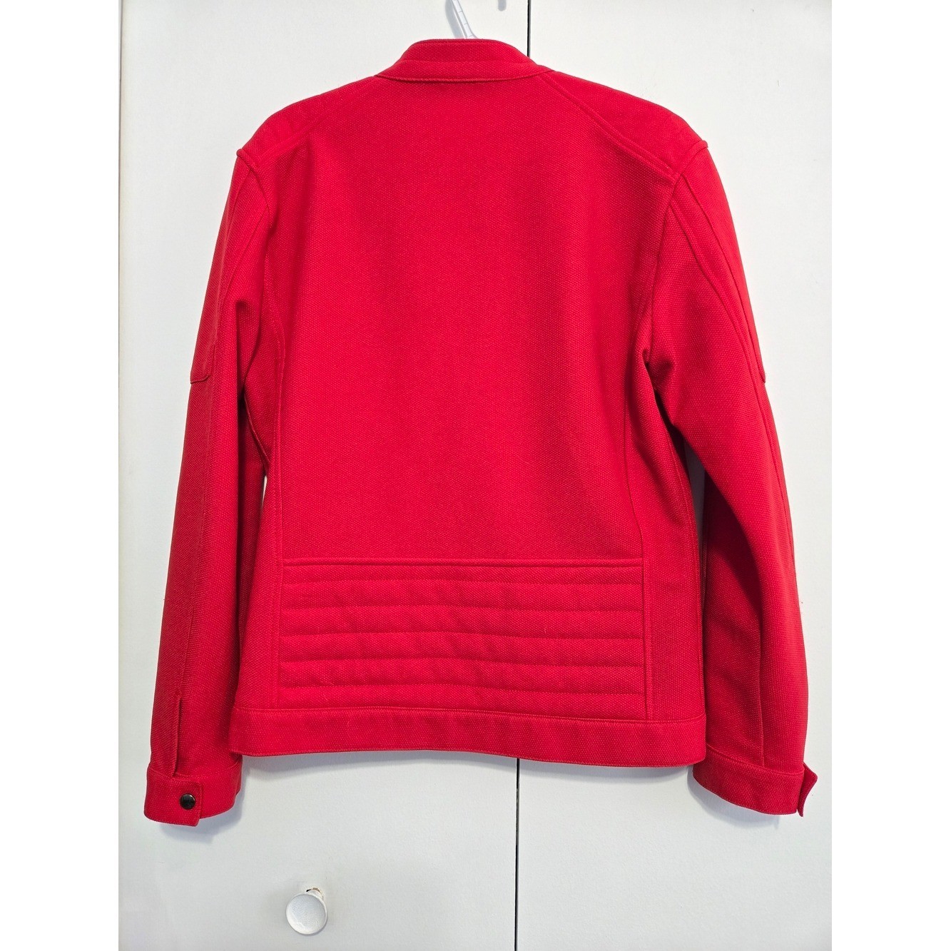 Zara Red Moto Jacket Full Zip Mock Neck Jacket Size Medium
