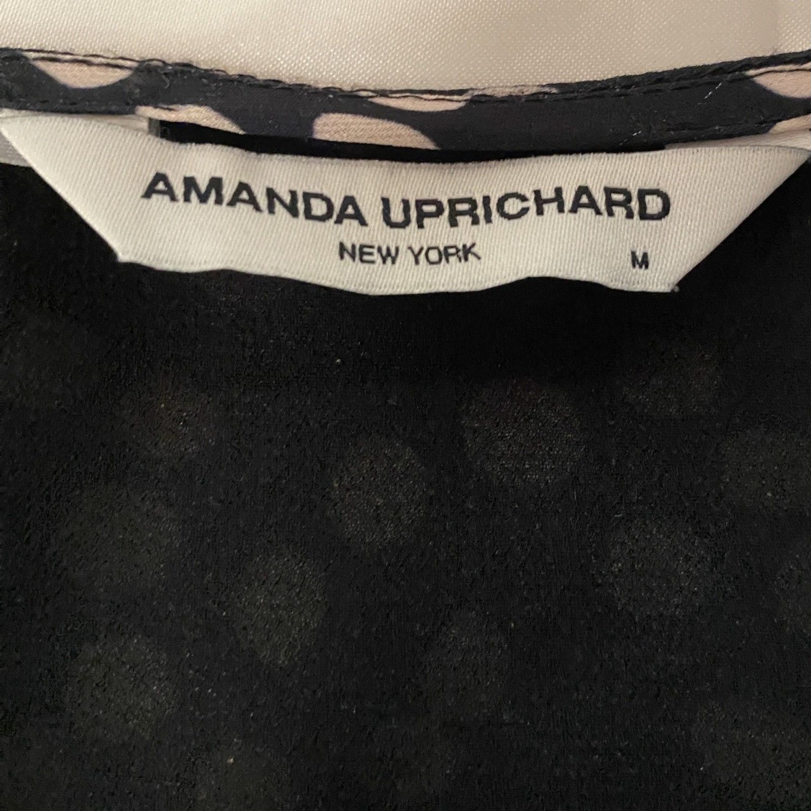 Amanda Uprichard Velma Black & White Polka Dot Ruffle Smocked Mini Revolve Med.