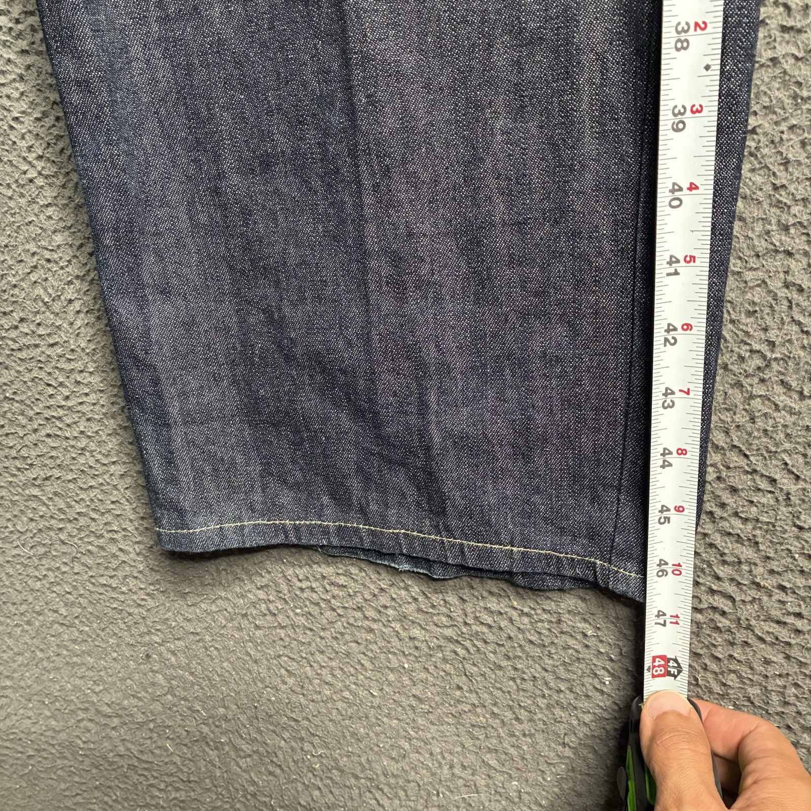 Vtg Martin Ksohoh Style Embroidered 38×34 Denim Jeans Wide Leg Baggy Broken Zip