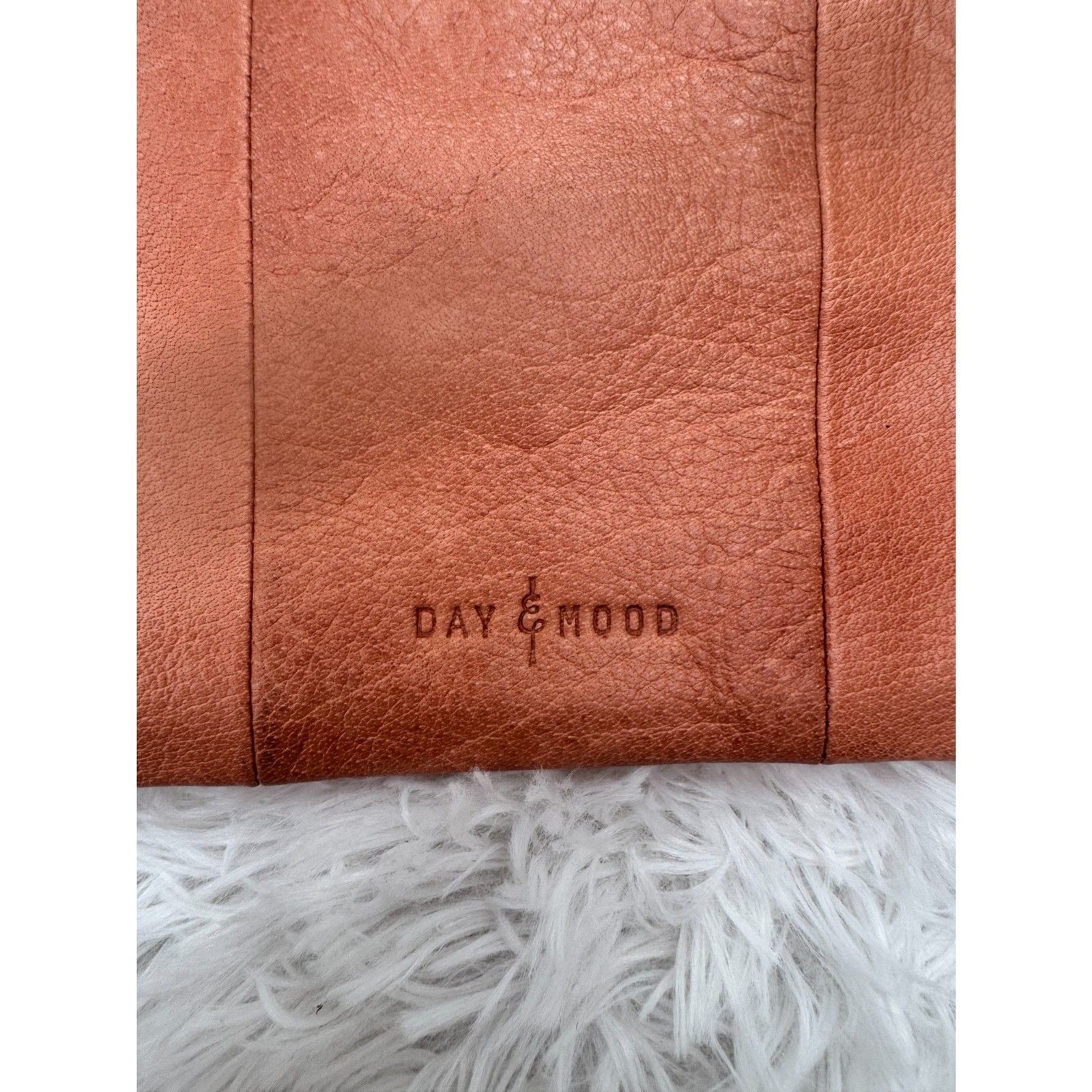 Day & Mood Cognac Leather Crossbody Bag with Tassel