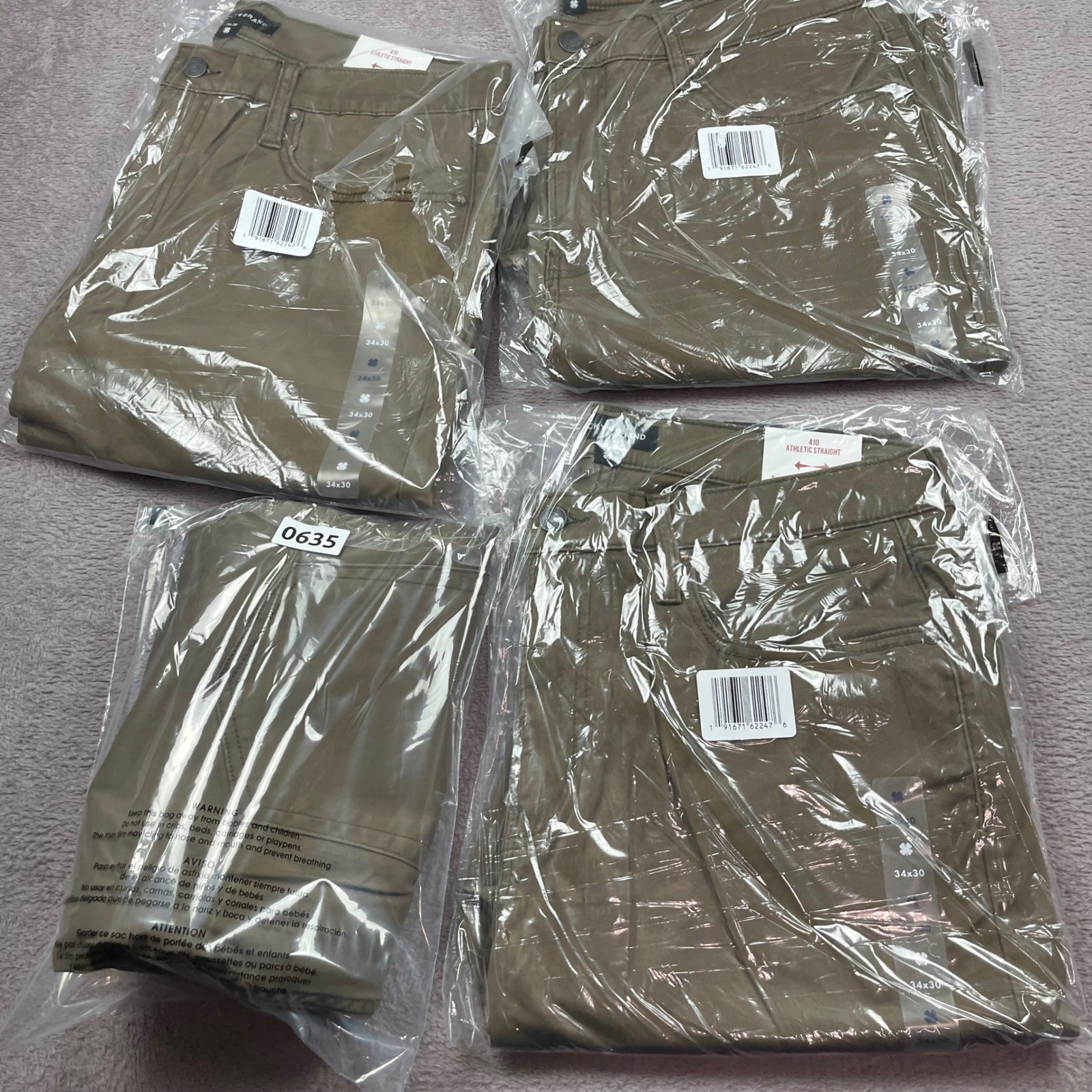 Lucky Brand 410 Athletic Straight Pants Mens 34×30 Olive Brown Advanced Stretch