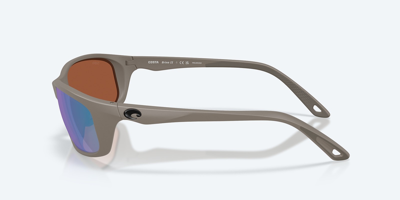 Costa Del Mar Brine II Matte Olive Shale/Green Mirror 580G Polarized Sunglasses