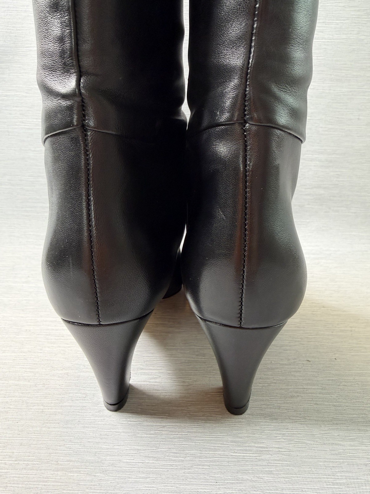 Everlane The Banana Boot Black Napa Leather Knee High Heeled Pointed Toe 7 NWB