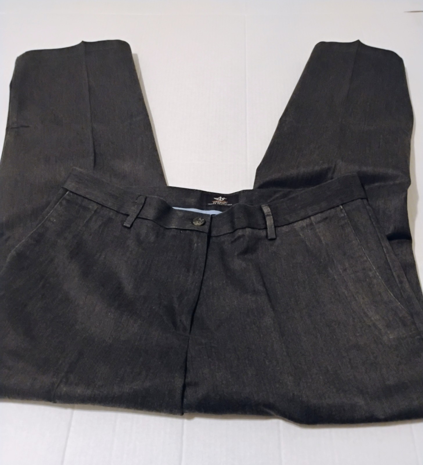 Dockers Signature Khaki Gray Twill Pants 34W Classic Fit Straight