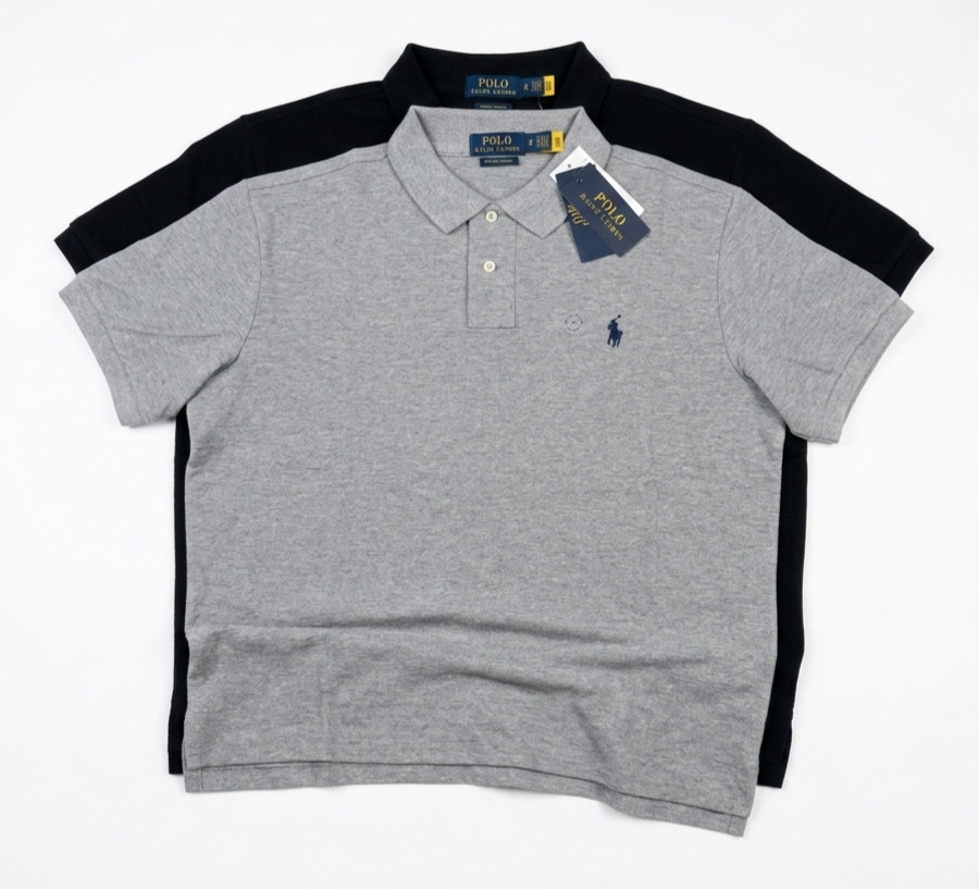 NWT Polo Ralph Lauren Men’s Custom Slim Fit Mesh Polo Shirt – Black ,Gray S-2XL