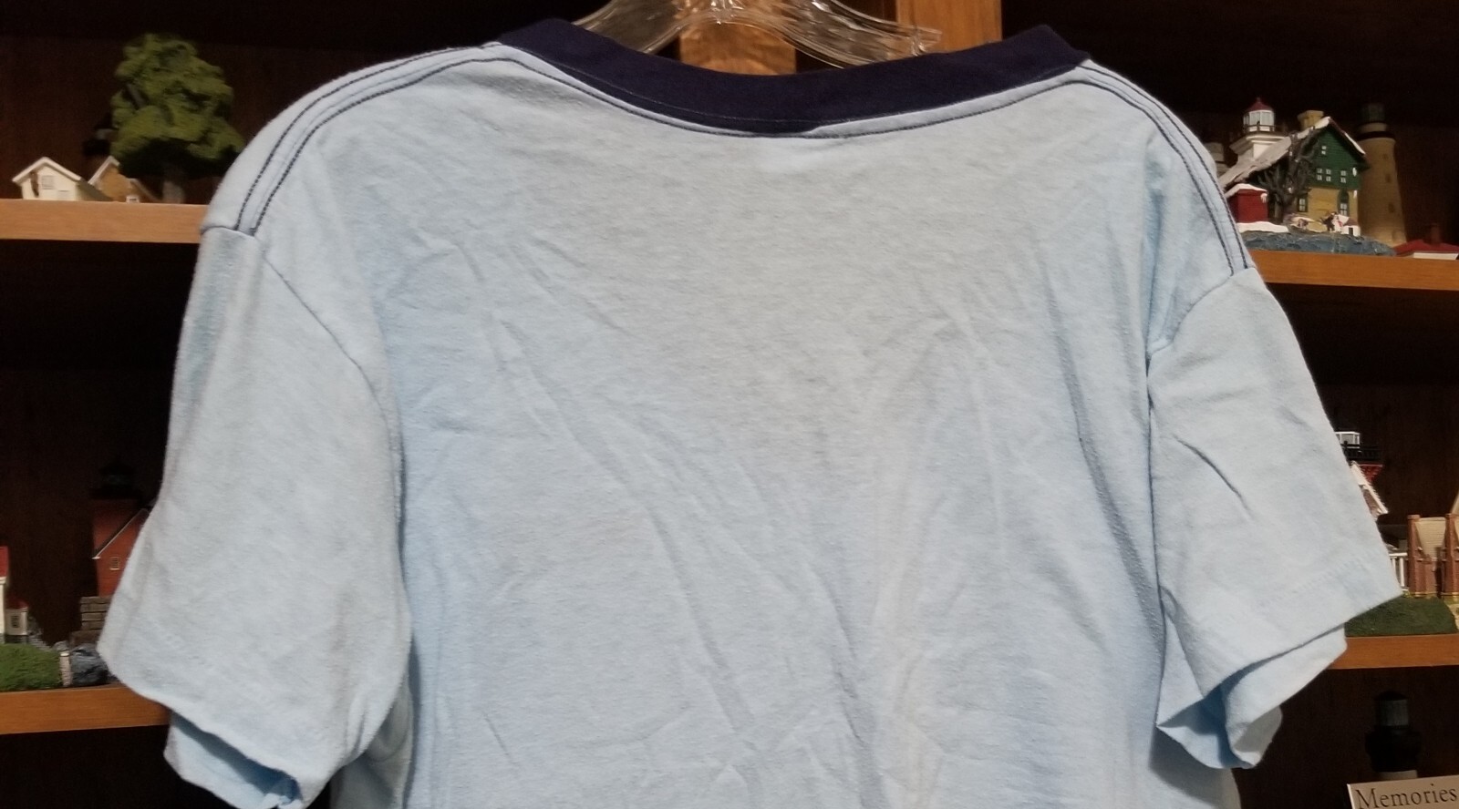 Vintage 1980’s CHED by Anvil BMW Nightgown Baby Blue with Navy Trim One Size