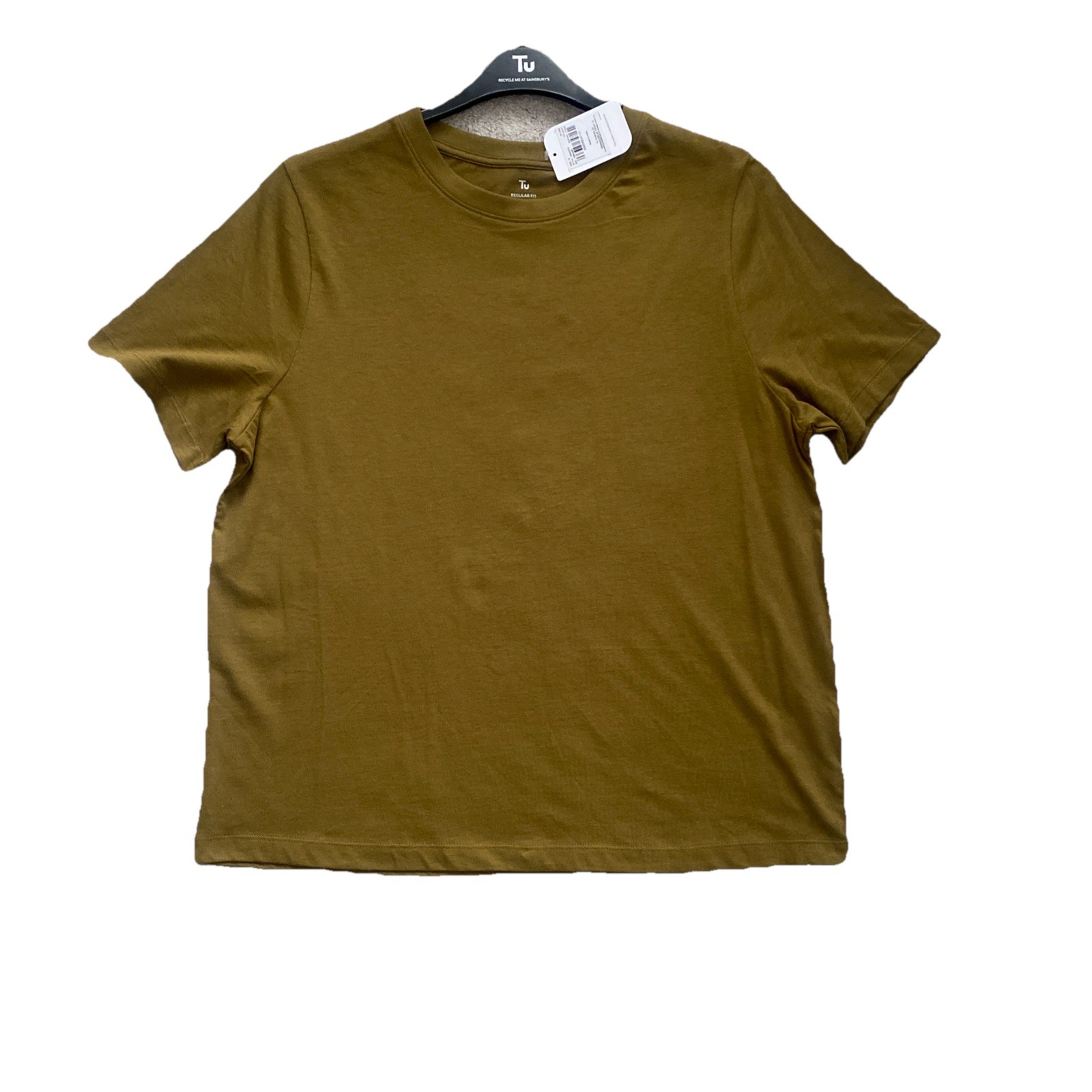 Ladies Dark Green Cotton Short Sleeve T-Shirt / Top Size 16 Round Neck New