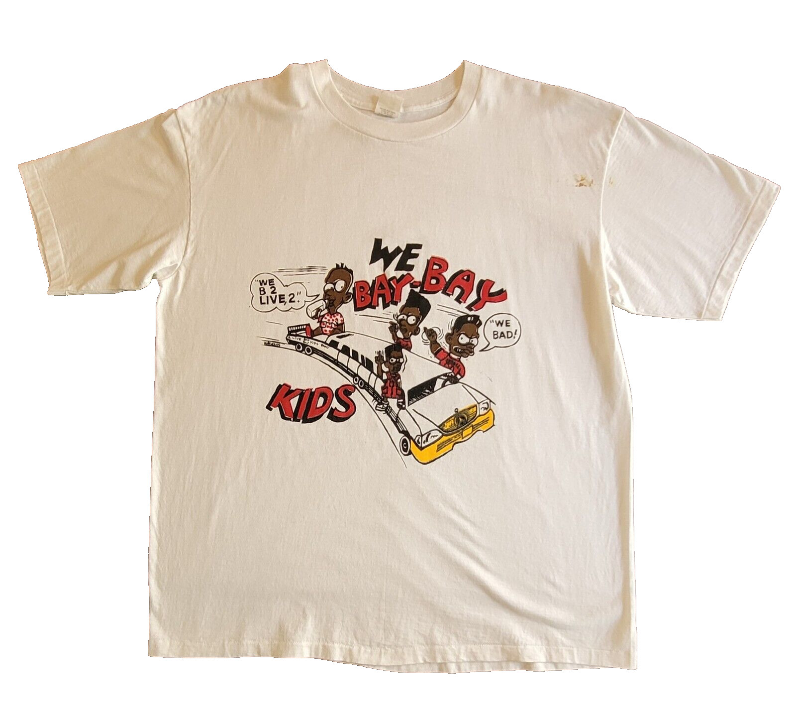 DetRetro313 “WE BAY-BAY KIDS” TWO-SIDED ORIGINAL SCREEN PRINTED IN 1990 XXXL