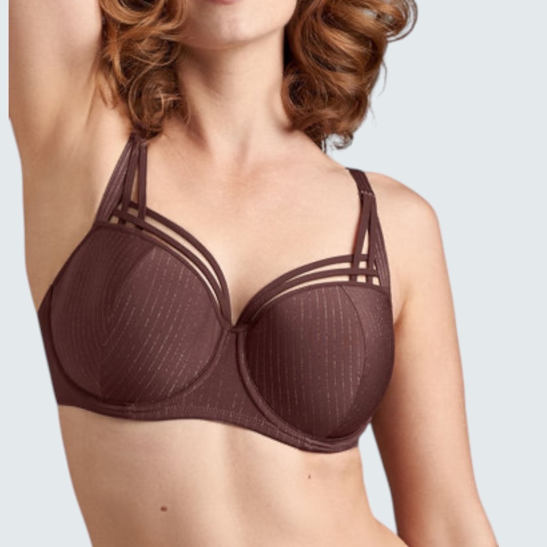 Marlies Dekkers Dame de Paris Balcony Bra Chestnut Brown/ Gold Size US 36DD