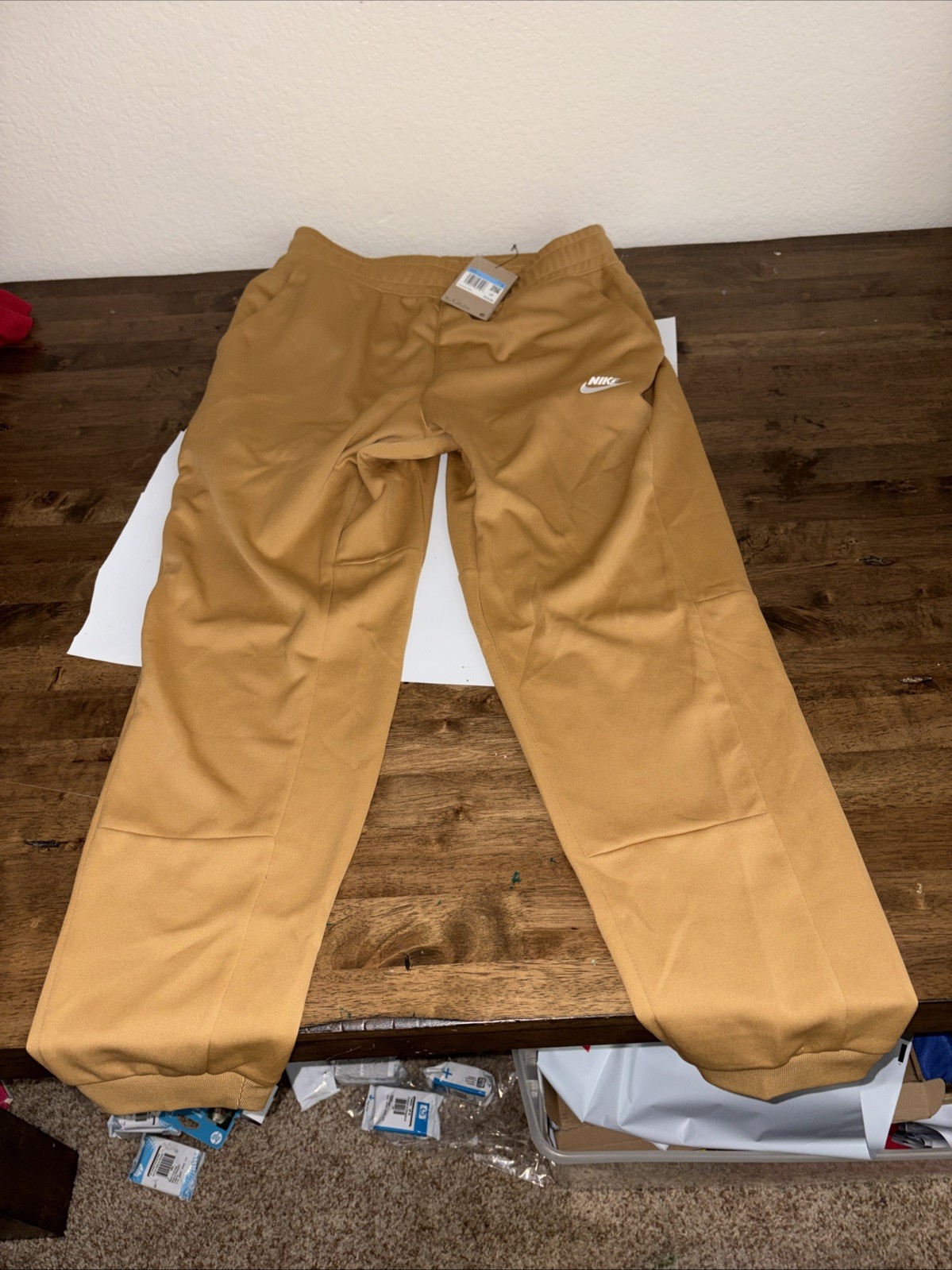 Nike Sportswear Tribute Taper Joggers Size Medium Mens Pants Elemental Gold NEW