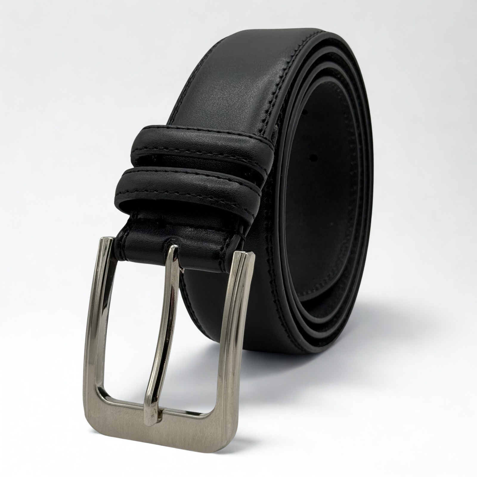 Handmade Black Genuine Leather Belt Width 1.5″ American Made Size 32″ – 60″