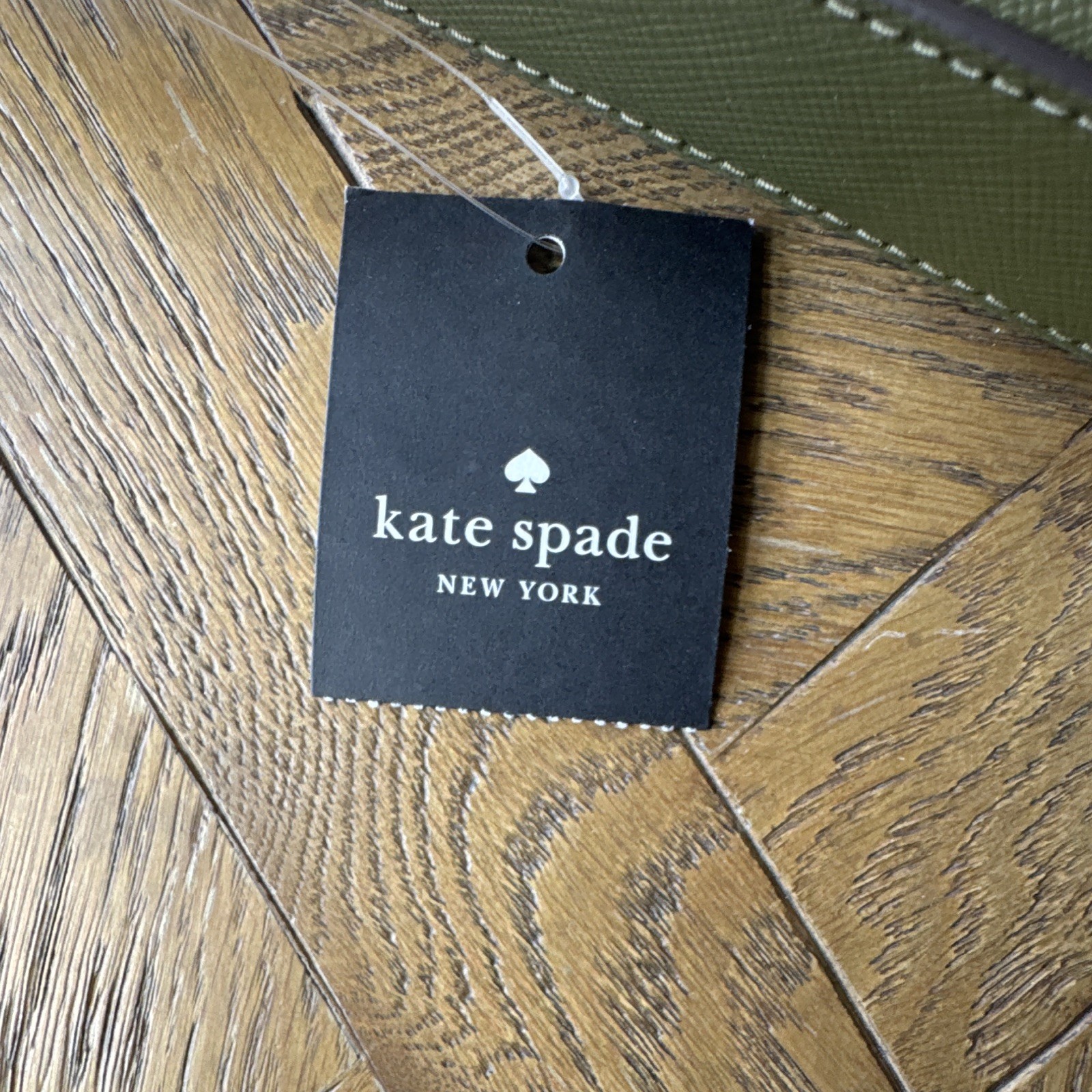 Kate Spade New York Green Small Rectangle Crossbody Zip, Adjustable Strap, Gold