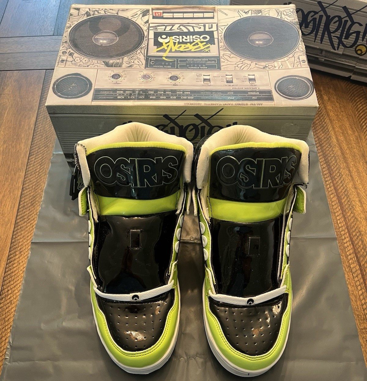 Osiris Bronx Men’s Skateboarding Shoes US 11 Black Lime White