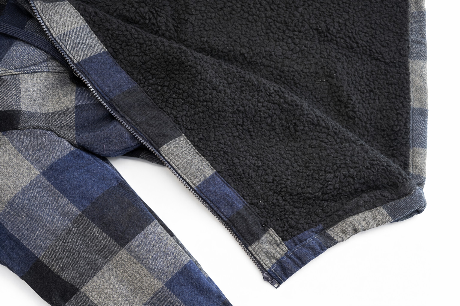 Men’s Sherpa Lined Flannel Hoodie Jacket Warm Zip Up Winter Coat M-XXL