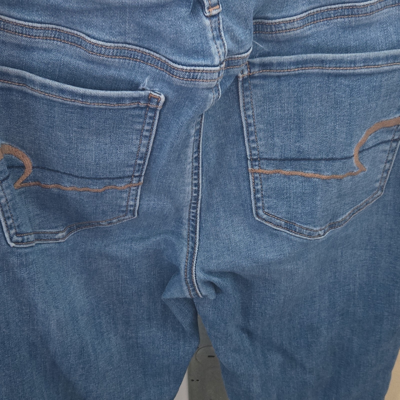 American Eagle Outfitters Women’s Jegging Jeans Blue Denim Stretch Button Zip