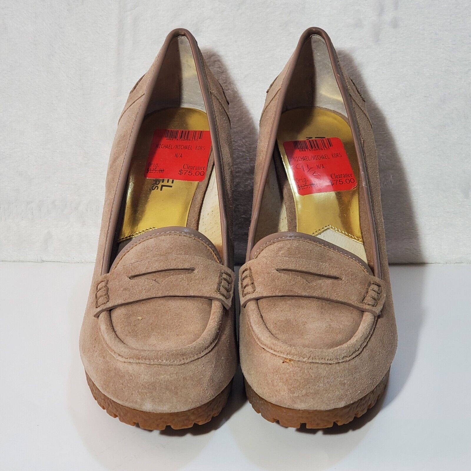 MICHAEL Michael Kors Rory Loafer Wedges Women’s 9.5M Taupe Suede