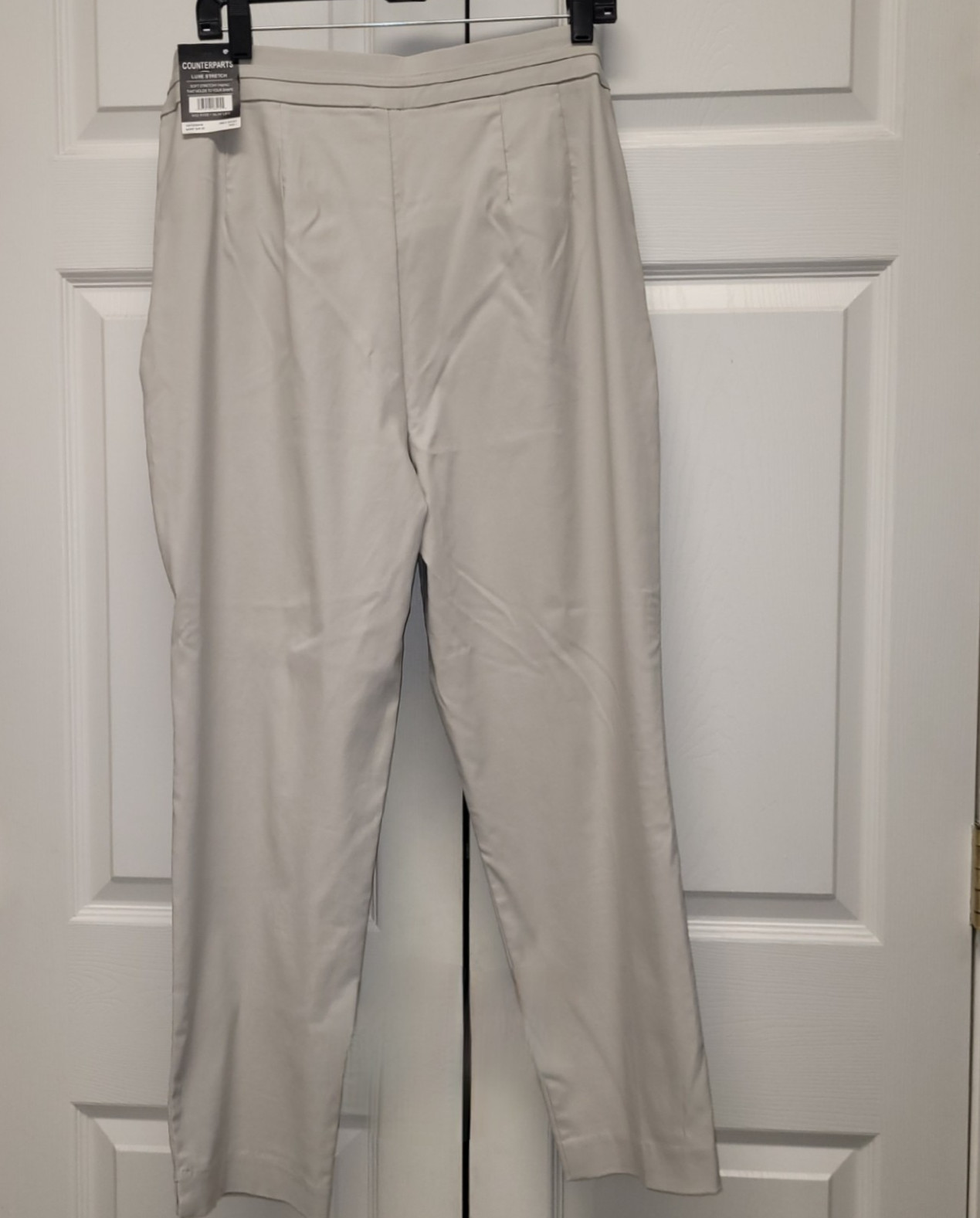 Counterparts Luxe Stretch Pants Womens L Gray Ghost Pull On Ankle Slim Leg NWT