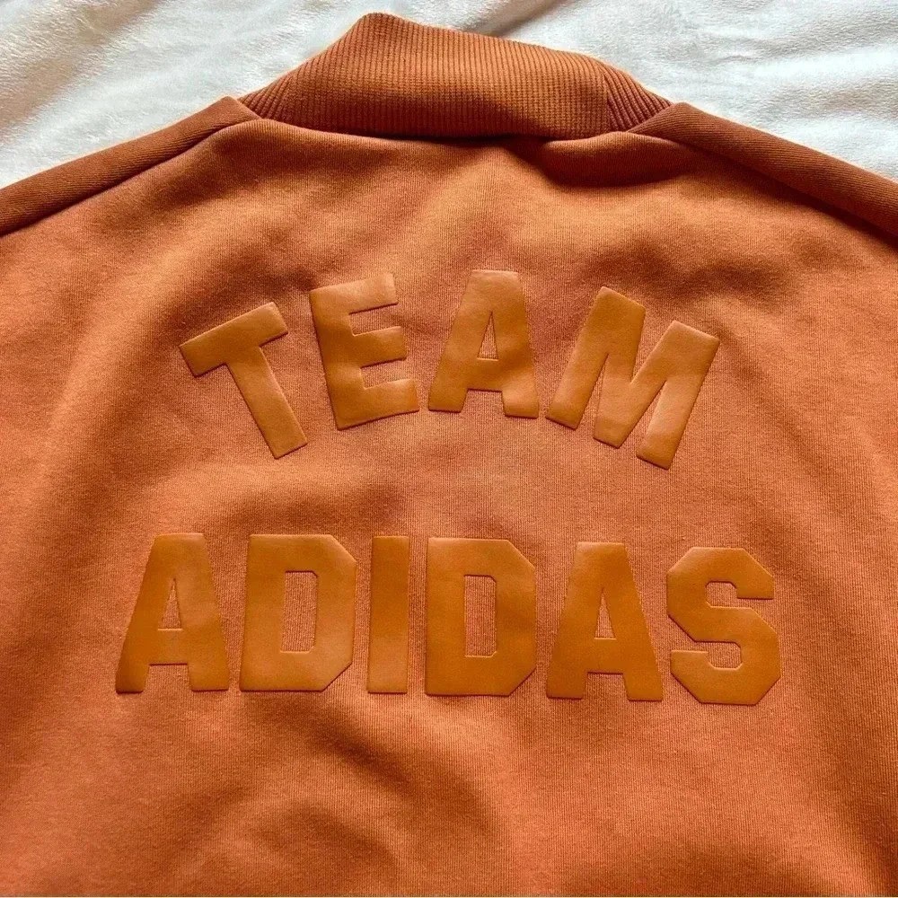 Team Adidas VRCT cropped mock neck pullover sweatshirt in Tech Copper