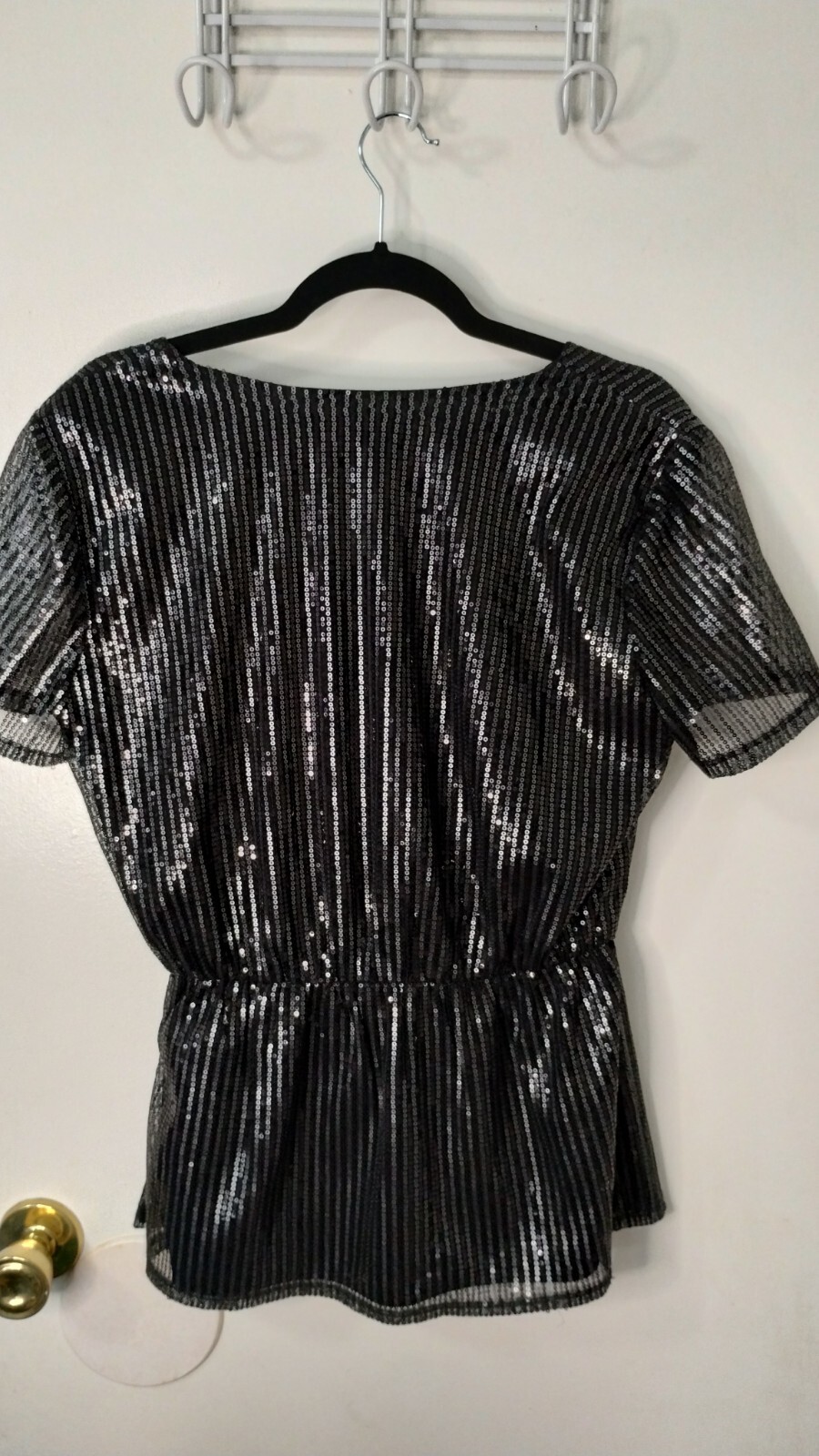 Gypsies and Moondust Black Sequined Top Size Medium Holiday New Year’s