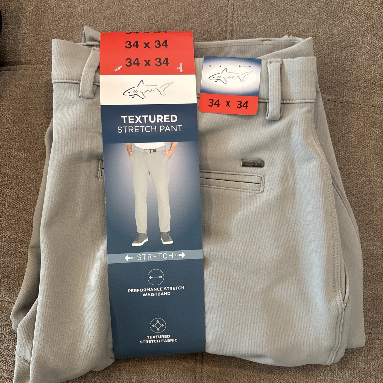 Greg Norman Shark Men’s Golf Pants 2-Pack Stretch in Navy & Gray (NWT)