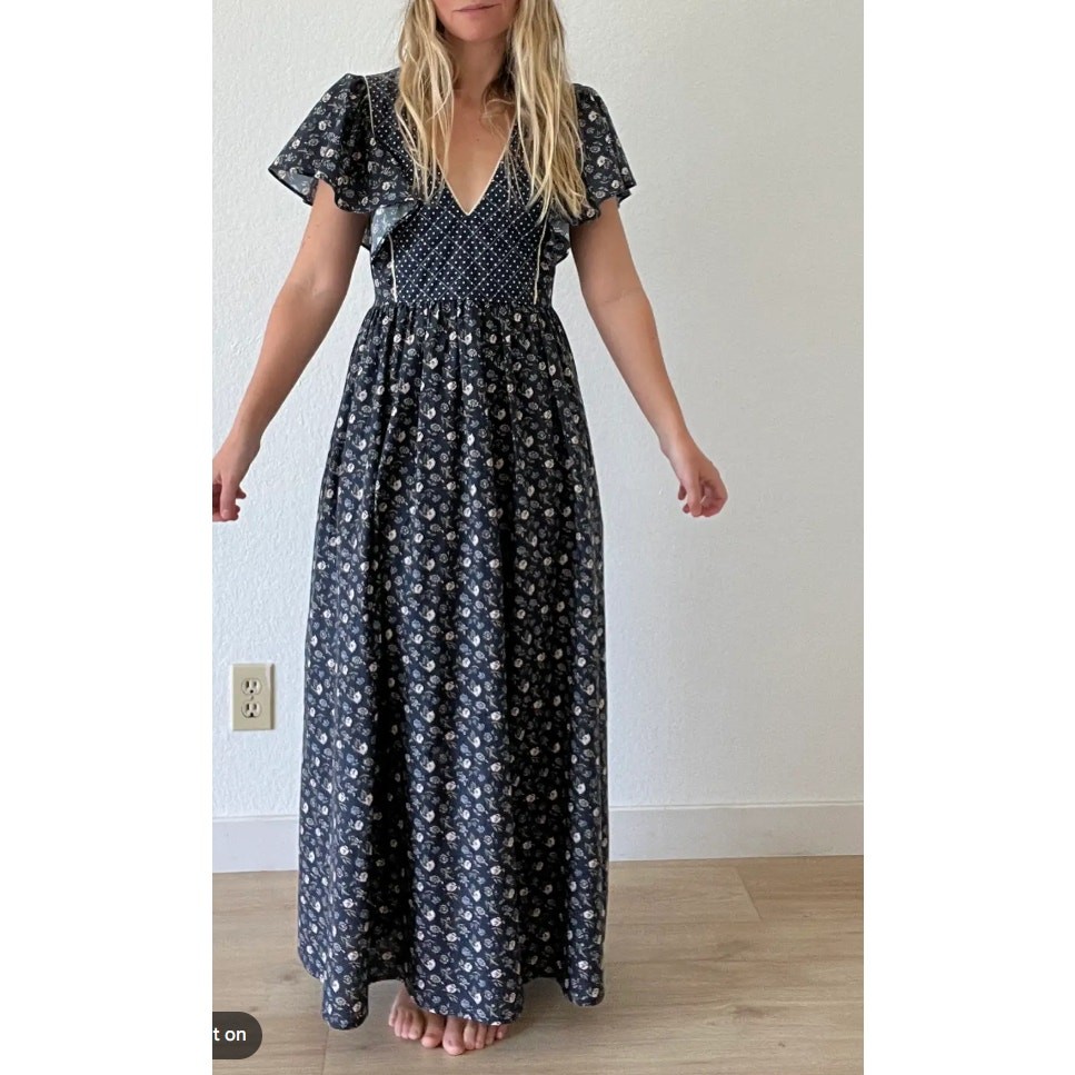 Christy Dawn Greta Dress in Oat Straw Blue size XS (FLAWED)