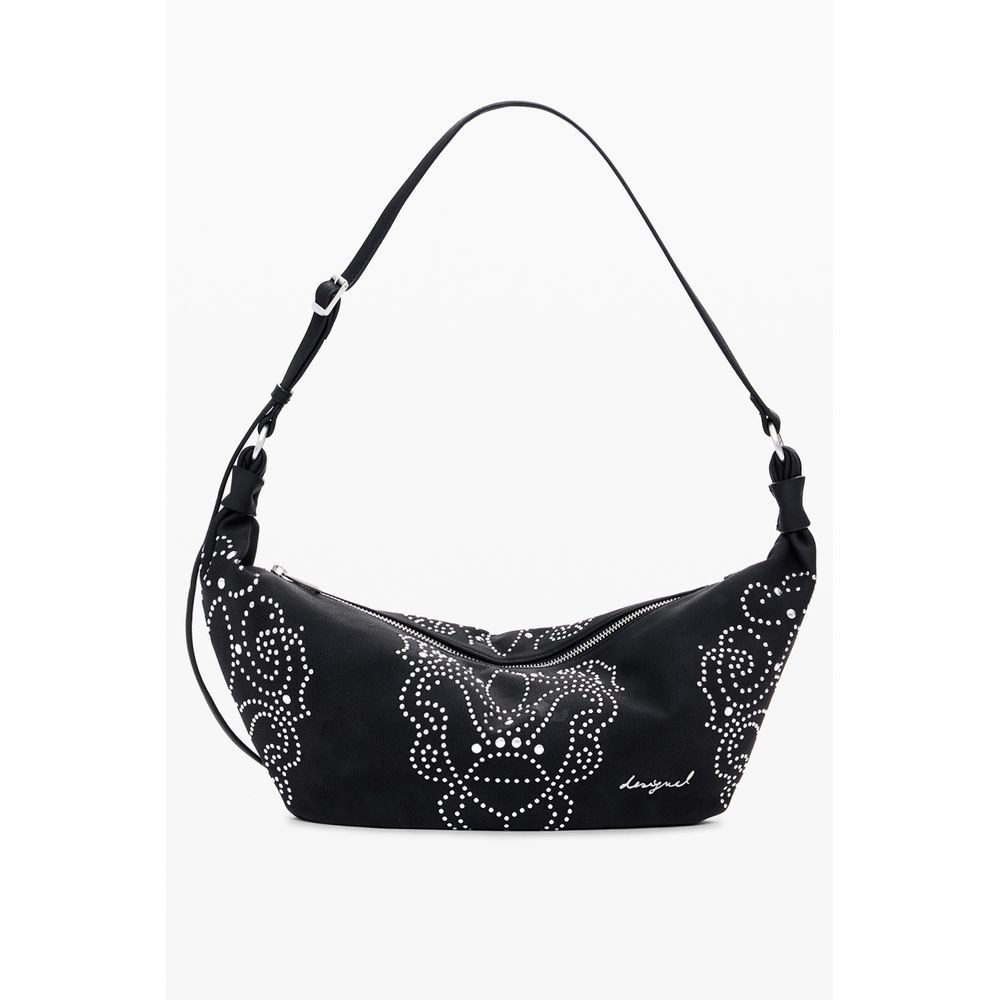 Desigual Nero Poliuretano Women Handbag 100% Authentic