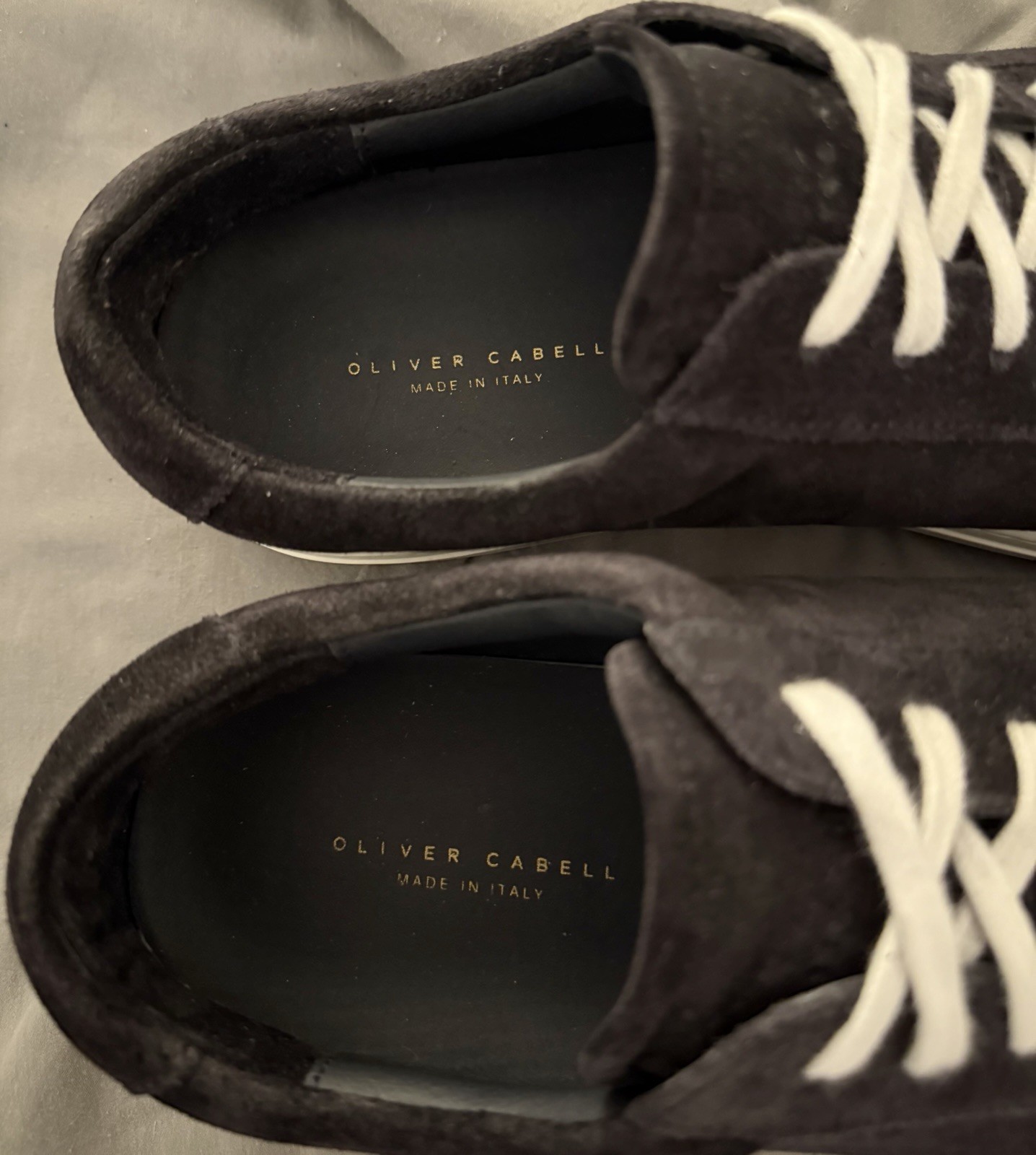 Oliver Cabell Low 1 ‘Navy Waxed’ Suede Sneakers Sz EU 45/ US 12 Made In Italy!