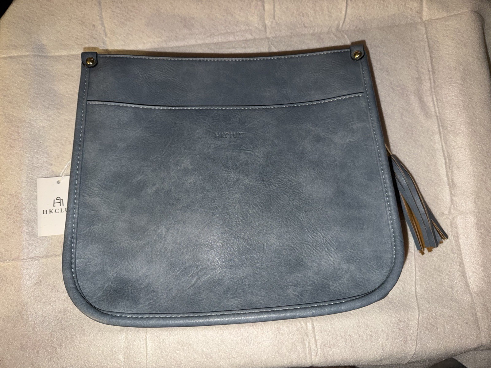 NWT HKCluf Crossbody Purse 4055 With Tassel And Wallet In Light Blue