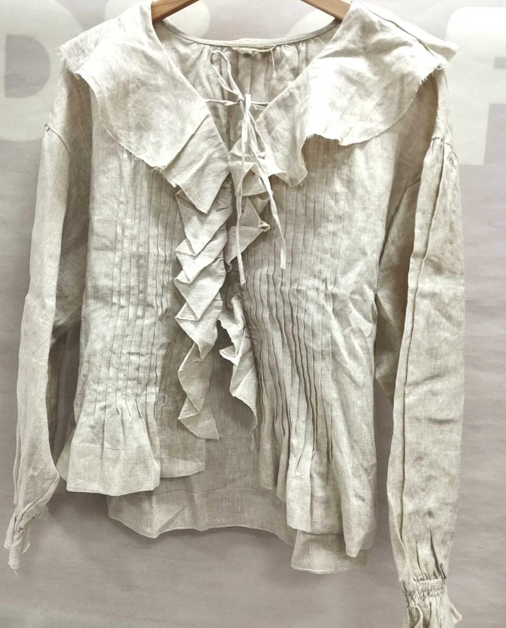 Samantha Mos2 Kinari Crepe Frill Blouse F 22in Chest 23in Sleeve Top