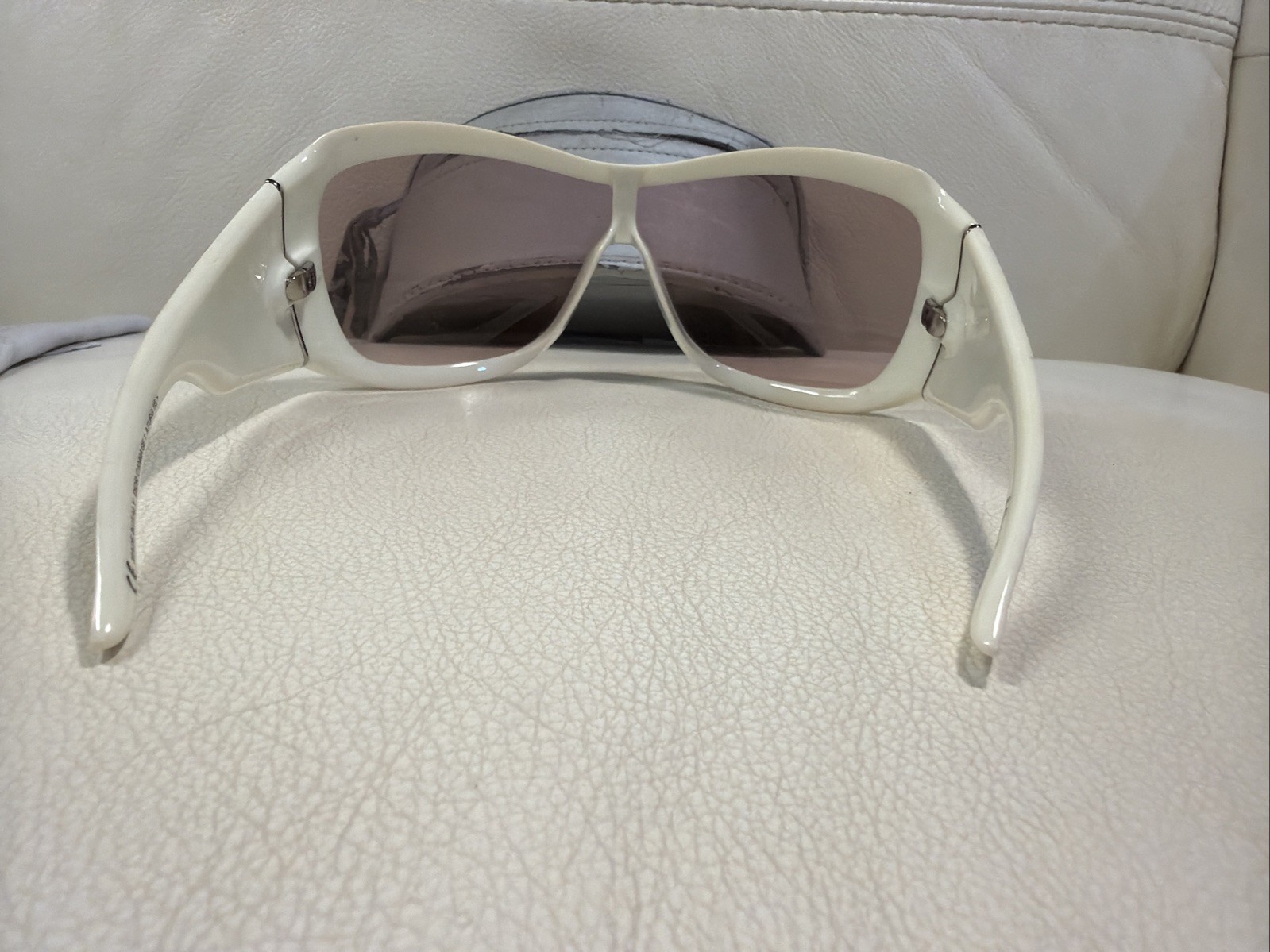CHRISTIAN DIOR CANNAGE 1 White Vintage Y2K Oversized Wrap Sunglasses Italy