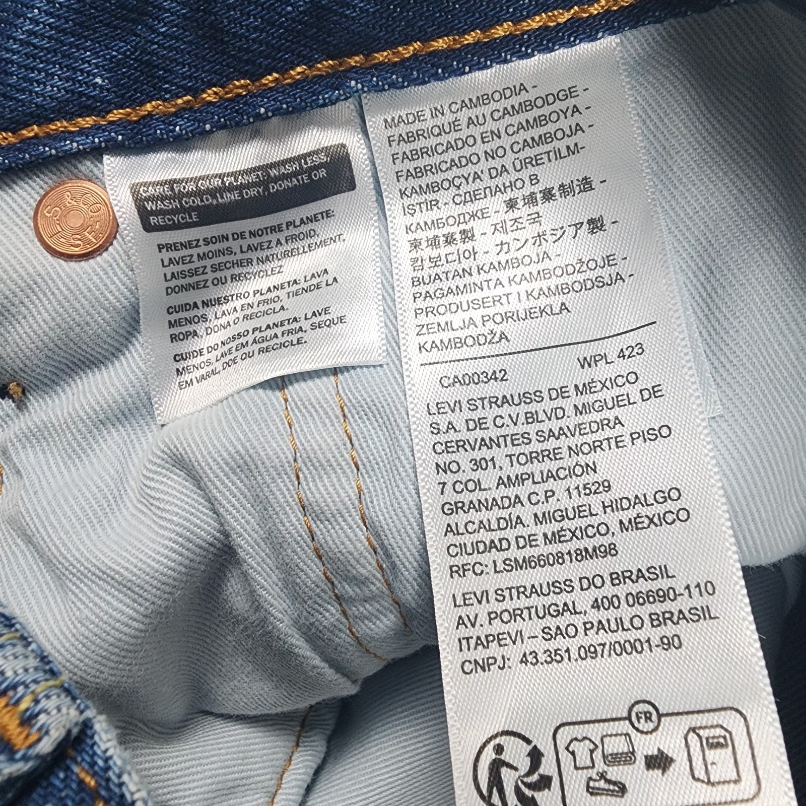 Levis 568 Premium Jeans Mens 32×34 Blue Loose Straight Denim Relaxed Fit