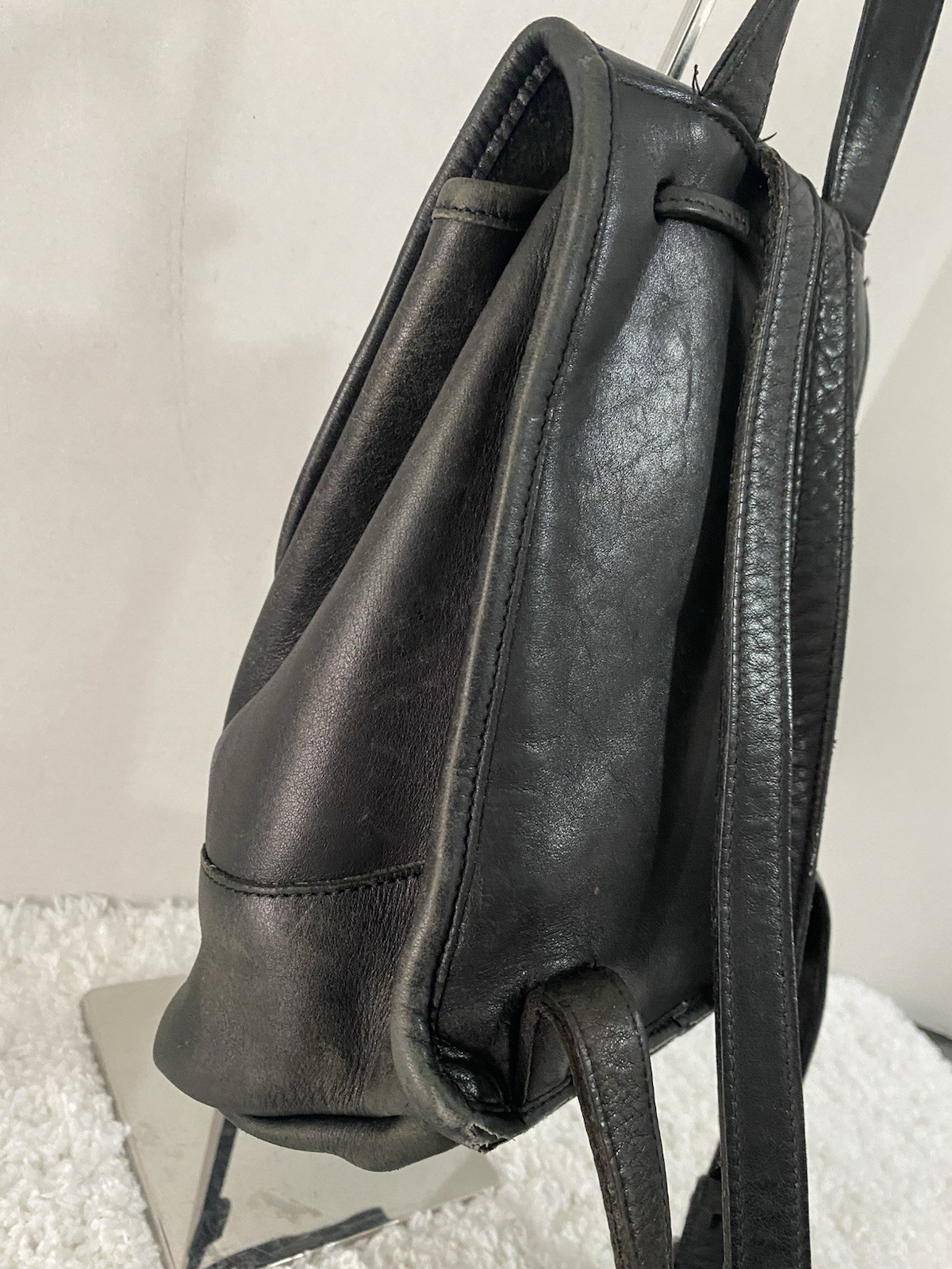 Coach Vintage Leather Daypack Backpack 9960 Black Small Costa Rica READ FLAWS