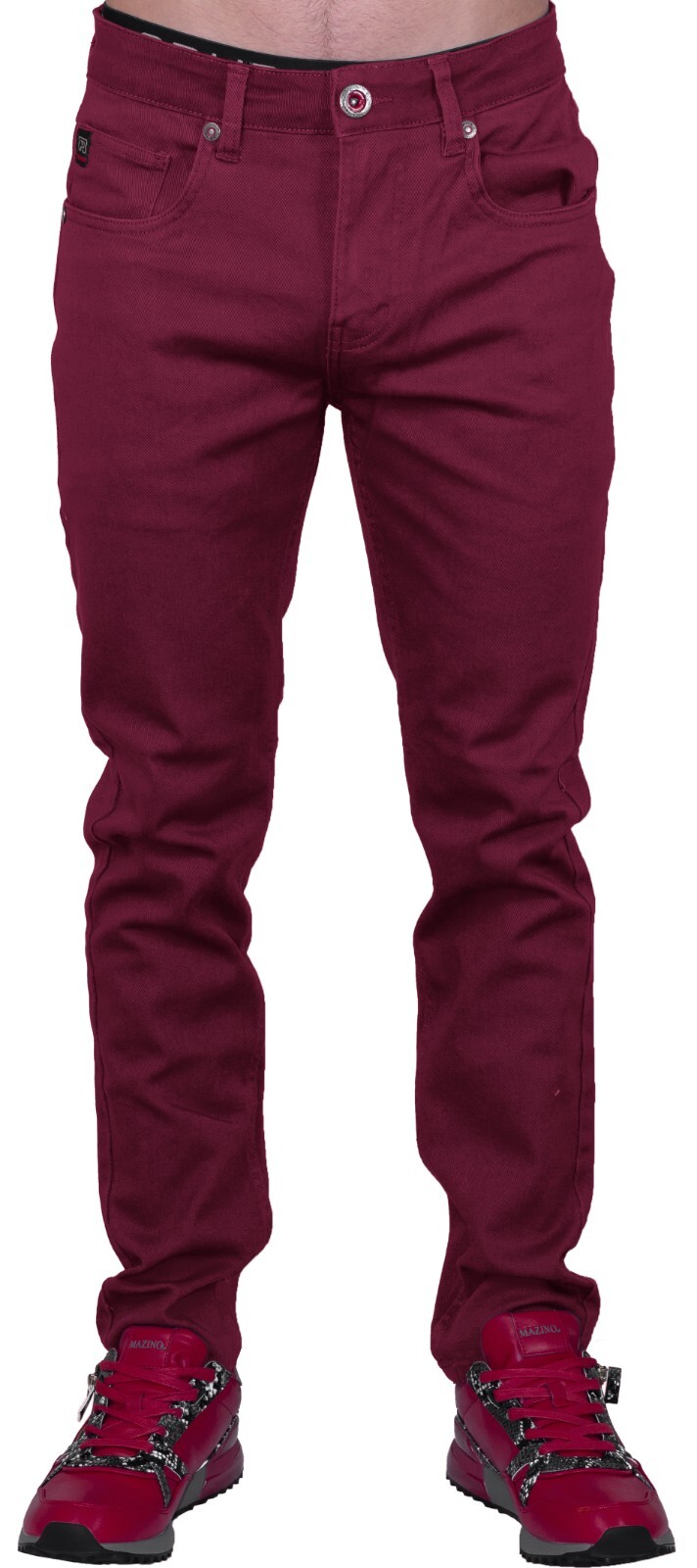 Men’s Slim Fit Jeans Skinny Stretch Pants Chino Style DENIM Shaping Slacks