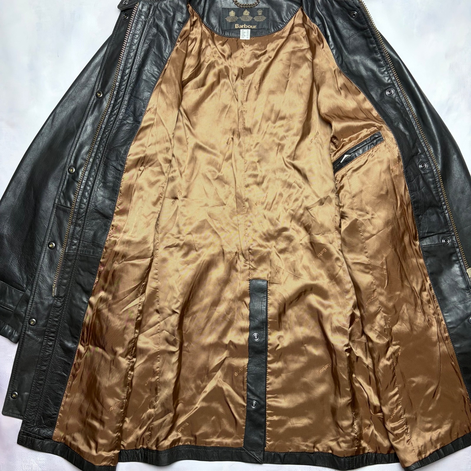 Barbour leather coat, size 42, good condition as shown in photos.